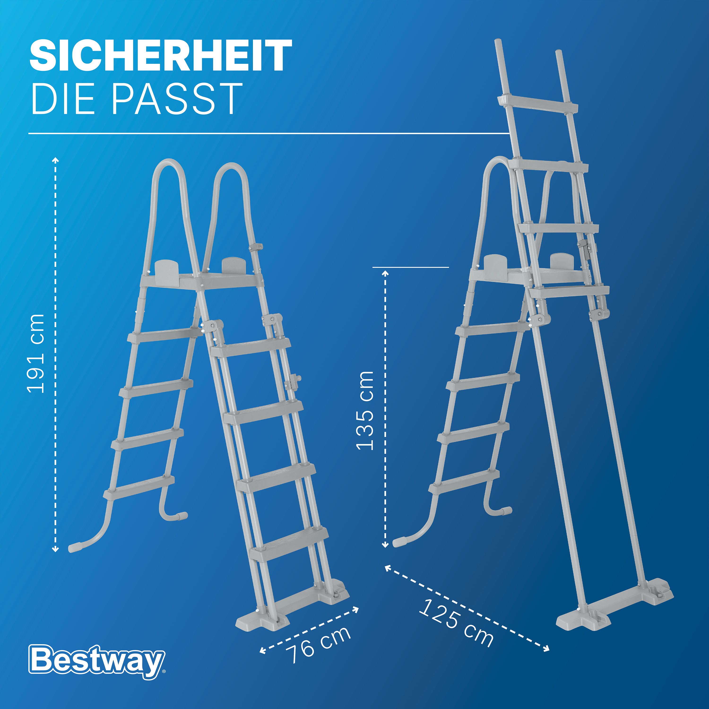 Bestway® Galvanisierte Premium-Poolleiter 132 cm Bestway® Galvanisierte Premium-Poolleiter 132 cm