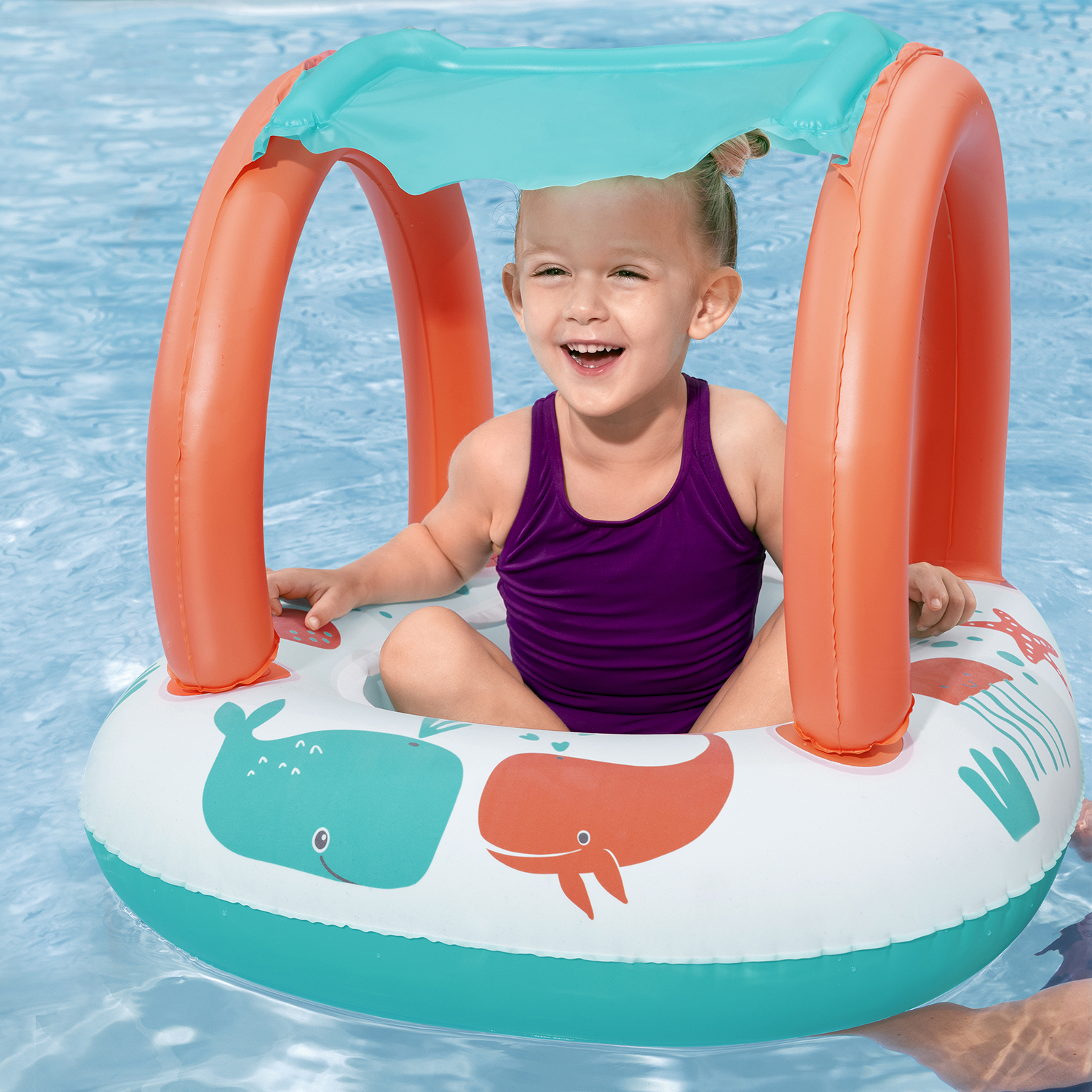 Kinder-Schlauchboot Comfort Plush™ mit Sonnenschutzdach 78 x 61,5 x 56,5 cm