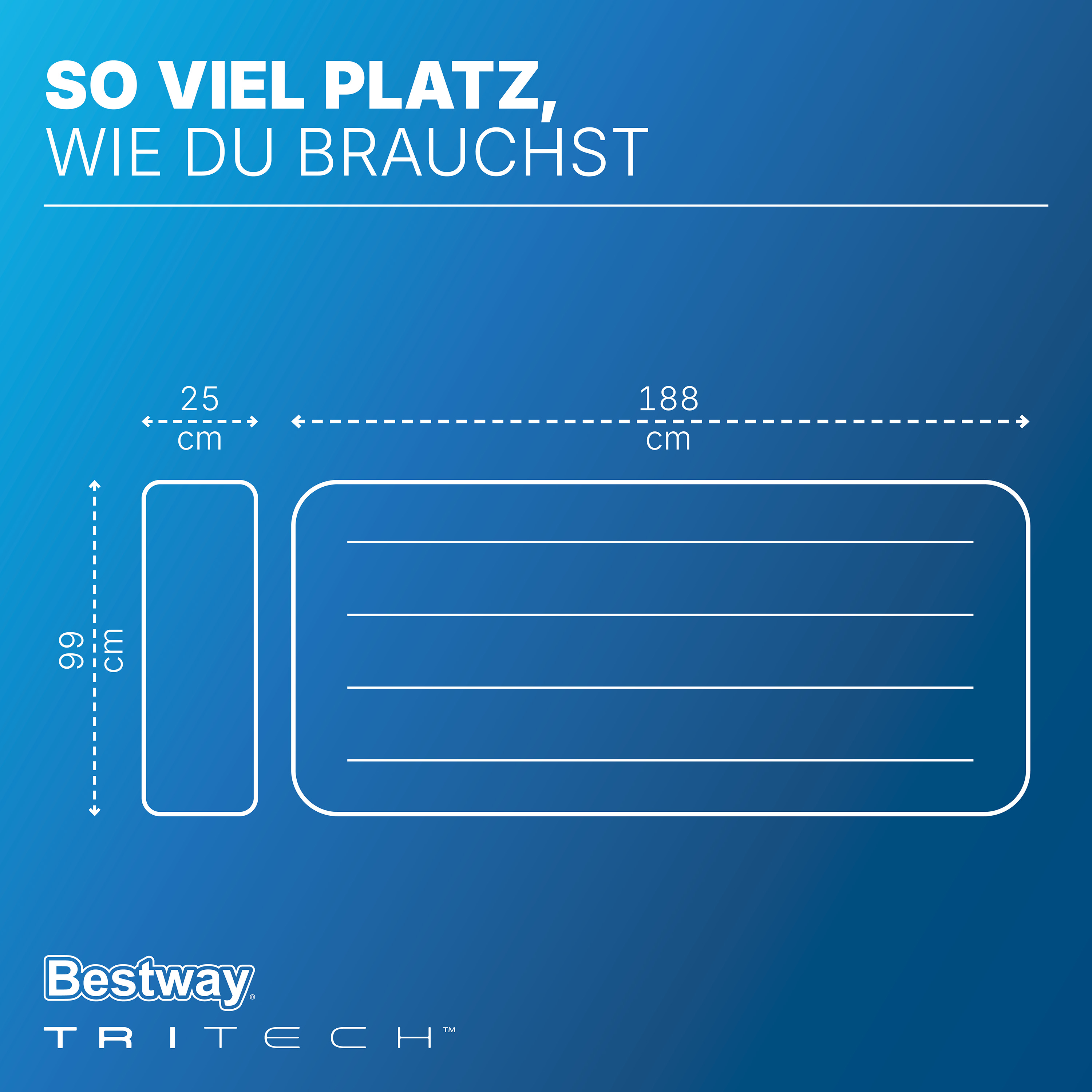 TriTech® Single-Luftbett 188 x 99 x 25 cm