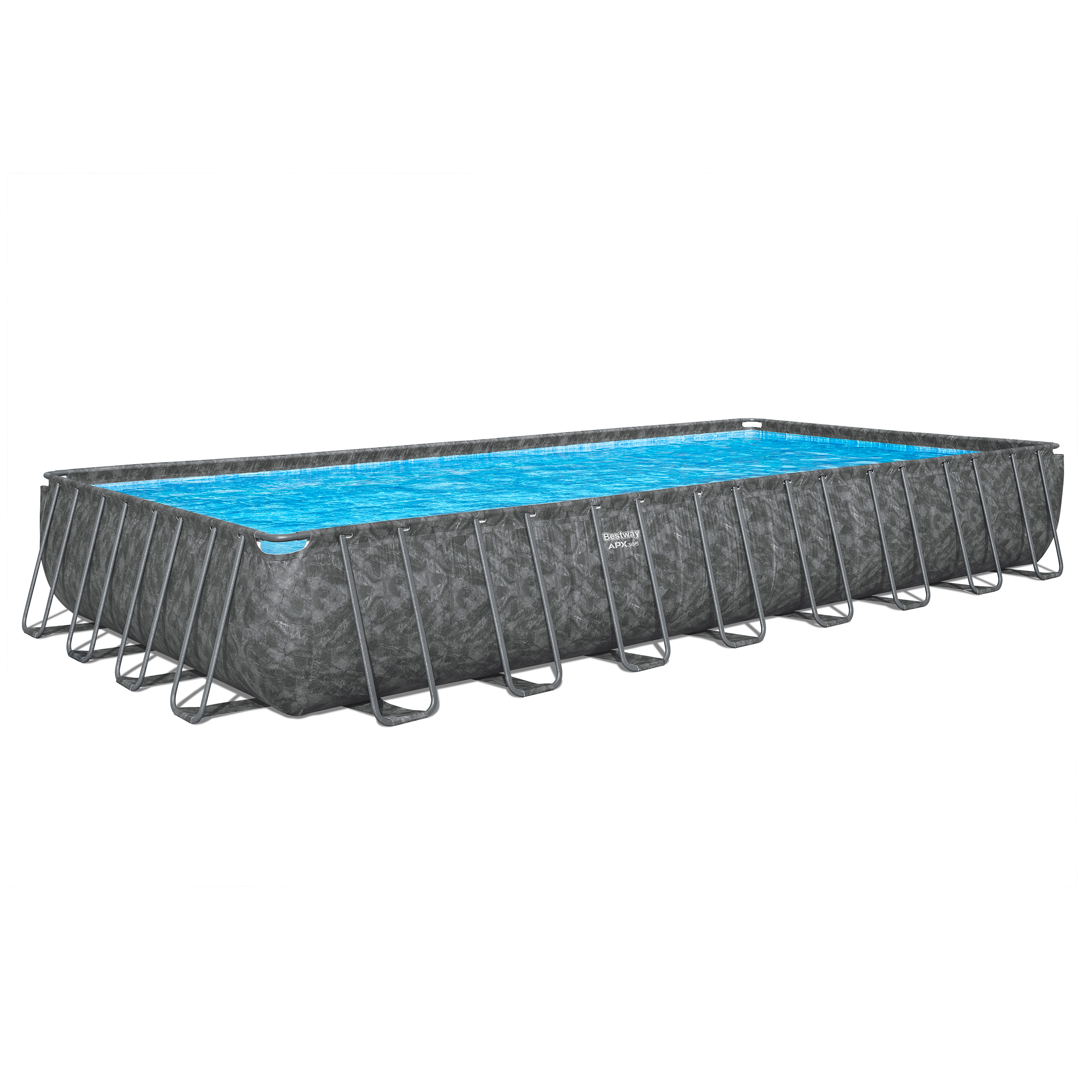 APX365™ Winterfester Solo Pool ohne Zubehör 956 x 488 x 132 cm, Marmor-Optik (Dunkel), eckig