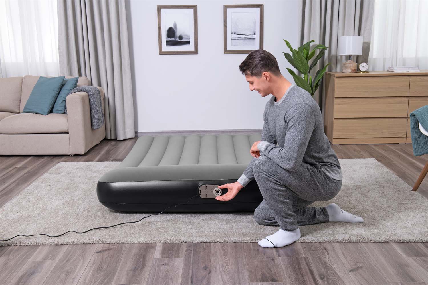 TriTech™ Doppelluftbett mit integrierter Elektropumpe 203 x 152 x 30 cm