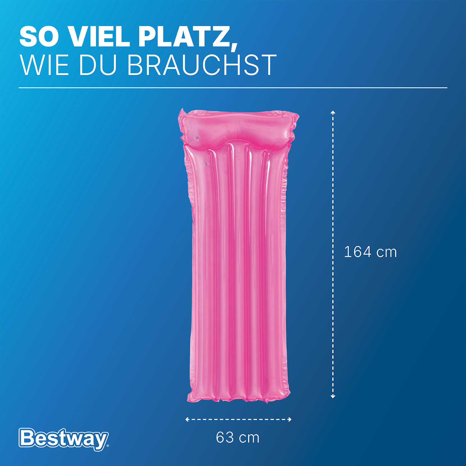 Luftmatratze Transparent 183 x 76 cm, Pink