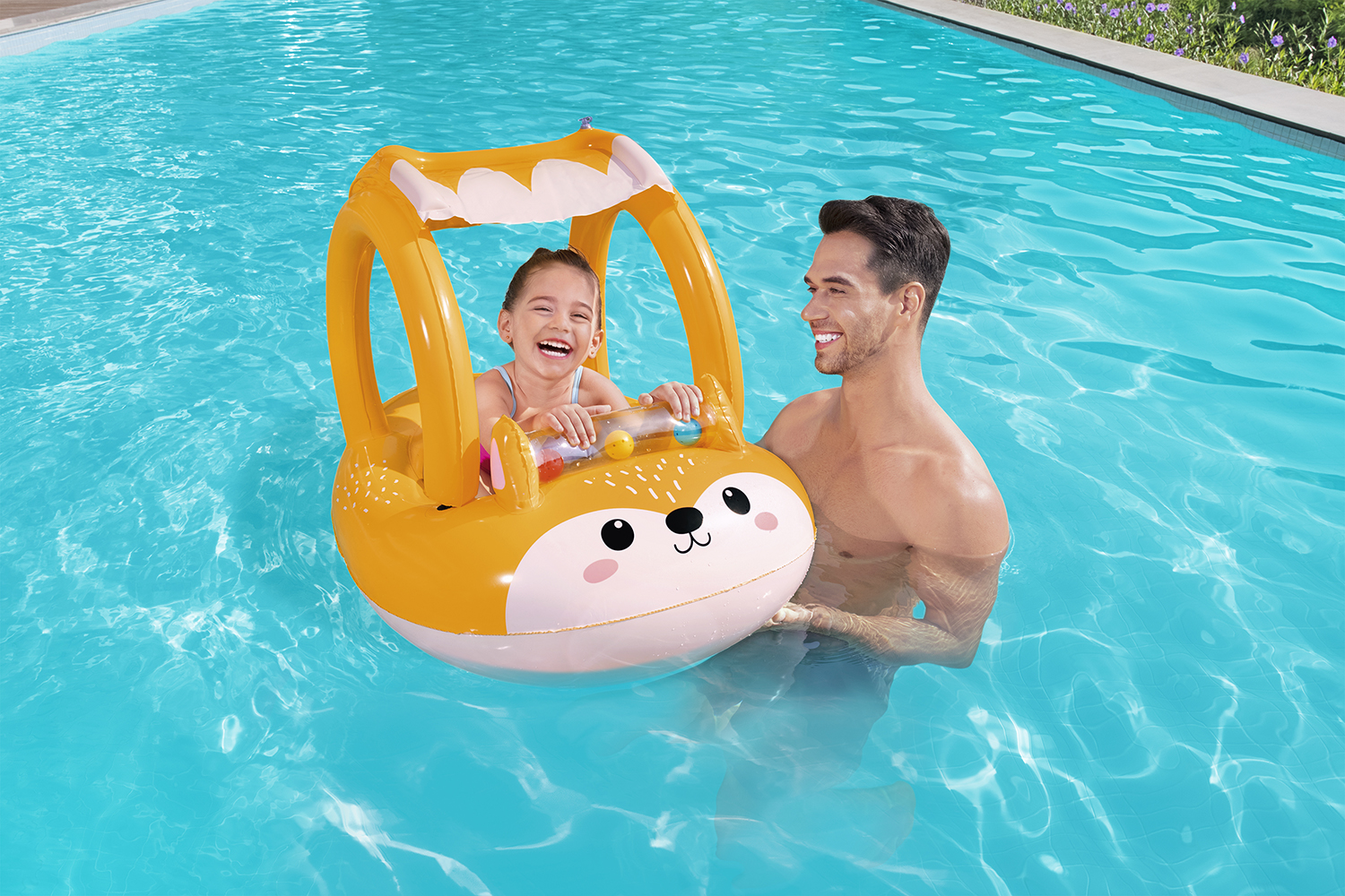 Friendly Fox™ Kinder Schlauchboot mit Sonnenschutzdach 94 x 66 cm