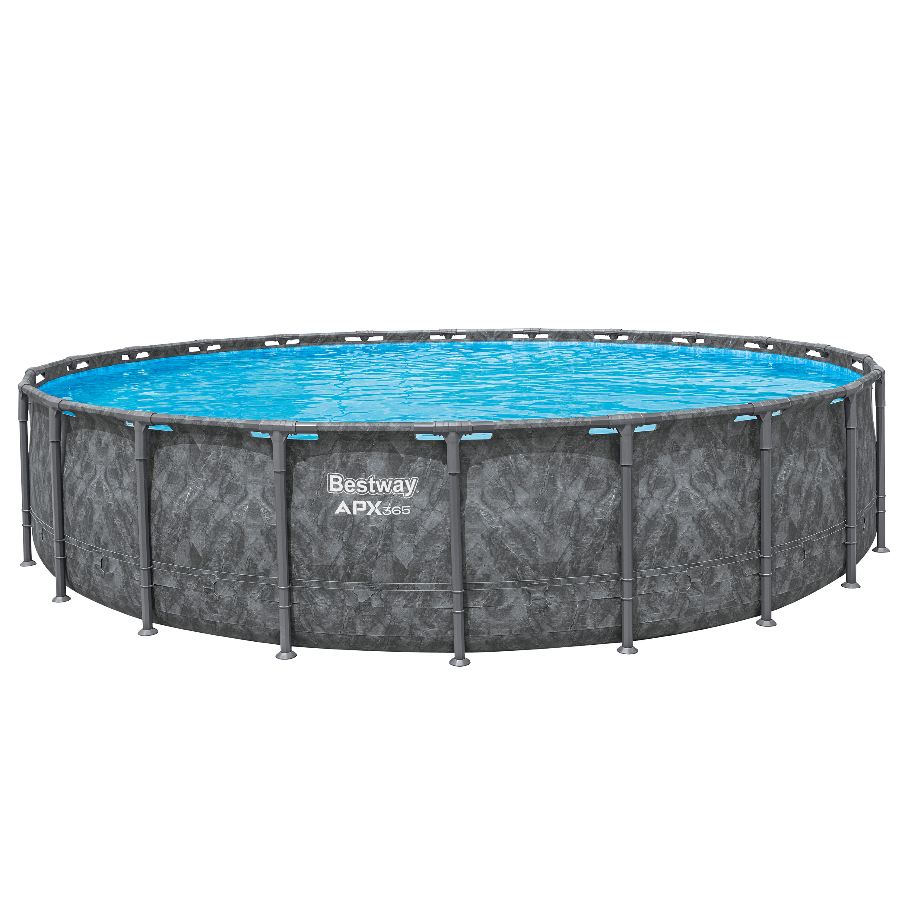 APX365™ Winterfester Solo Pool ohne Zubehör Ø 671 x 132 cm, Marmor-Optik (Dunkel), rund