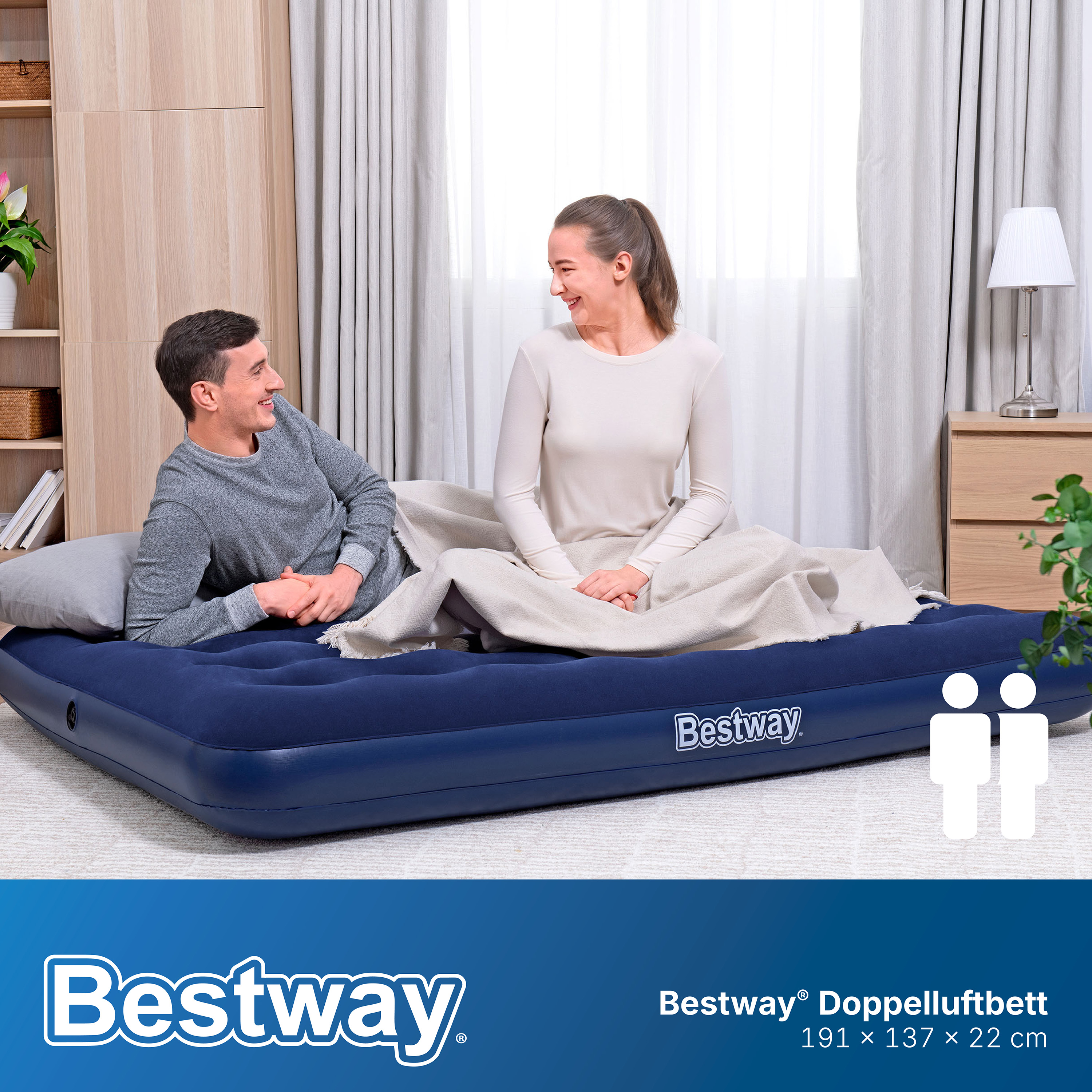 Doppelluftbett 191 x 137 x 22 cm