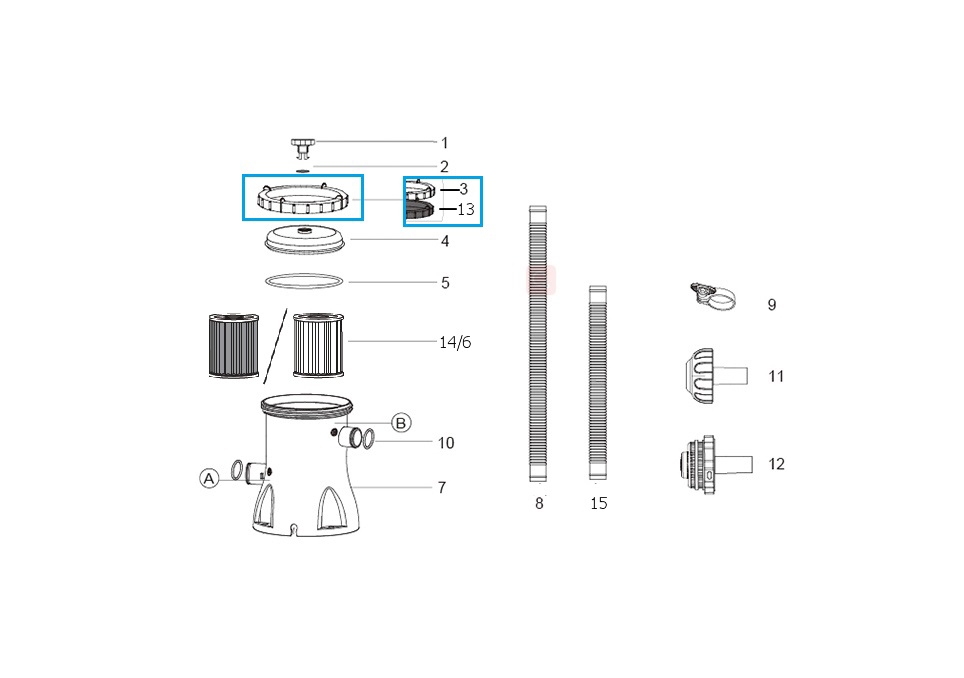 Bestway® Spare Part Cover retainer (grey) for Flowclear™ filter units (1.249 l/h)