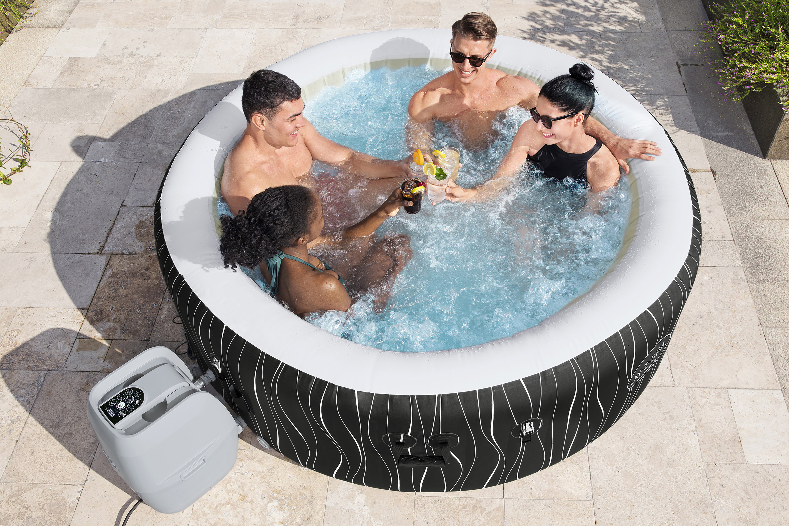 LAY-Z-SPA® LED Whirlpool Hollywood AirJet™ Ø 196 x 66 cm, rund
