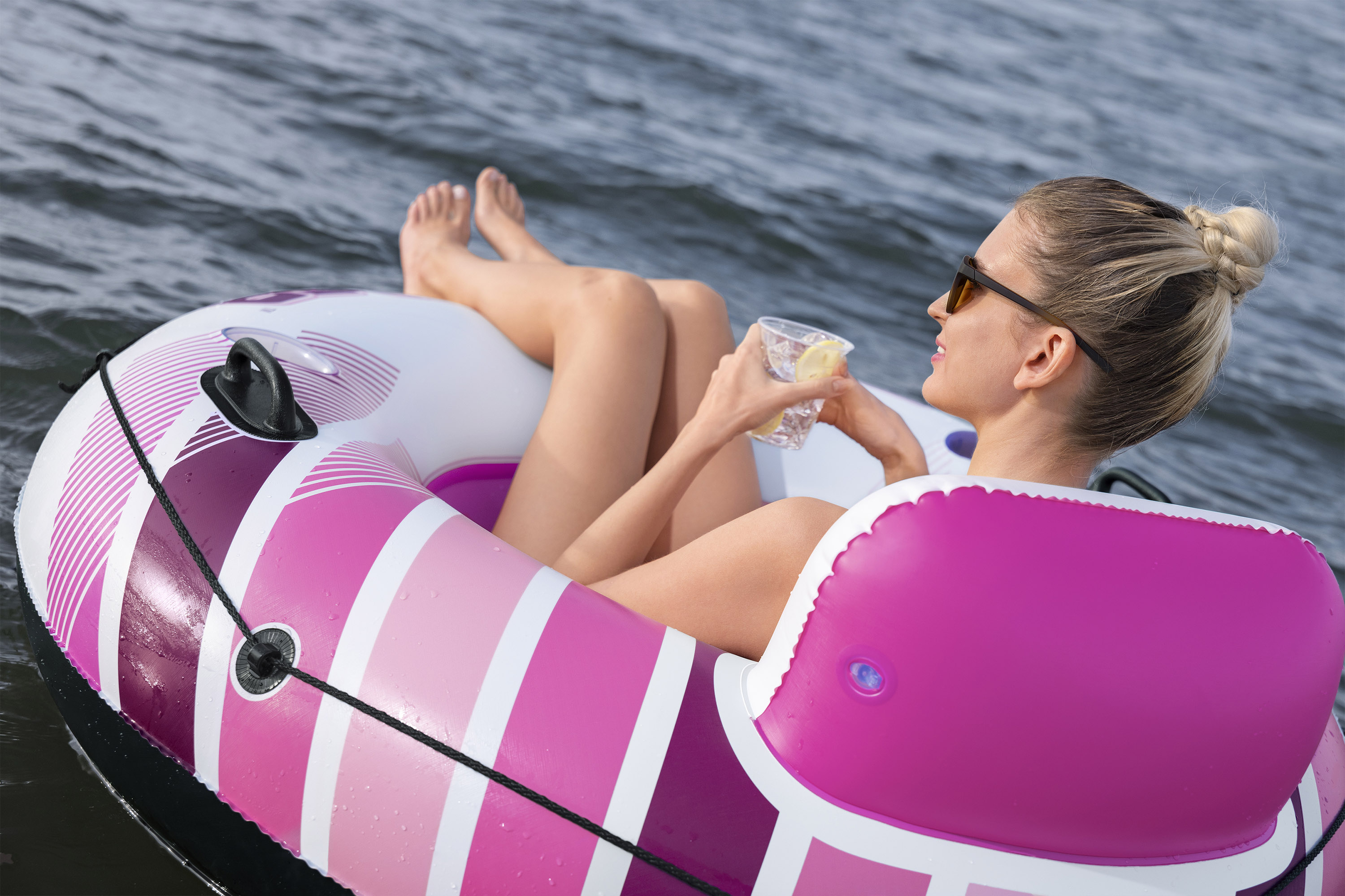 Hydro Force® Schwimmring Pink Rapid Rider™ mit Rückenlehne Ø 135 cm