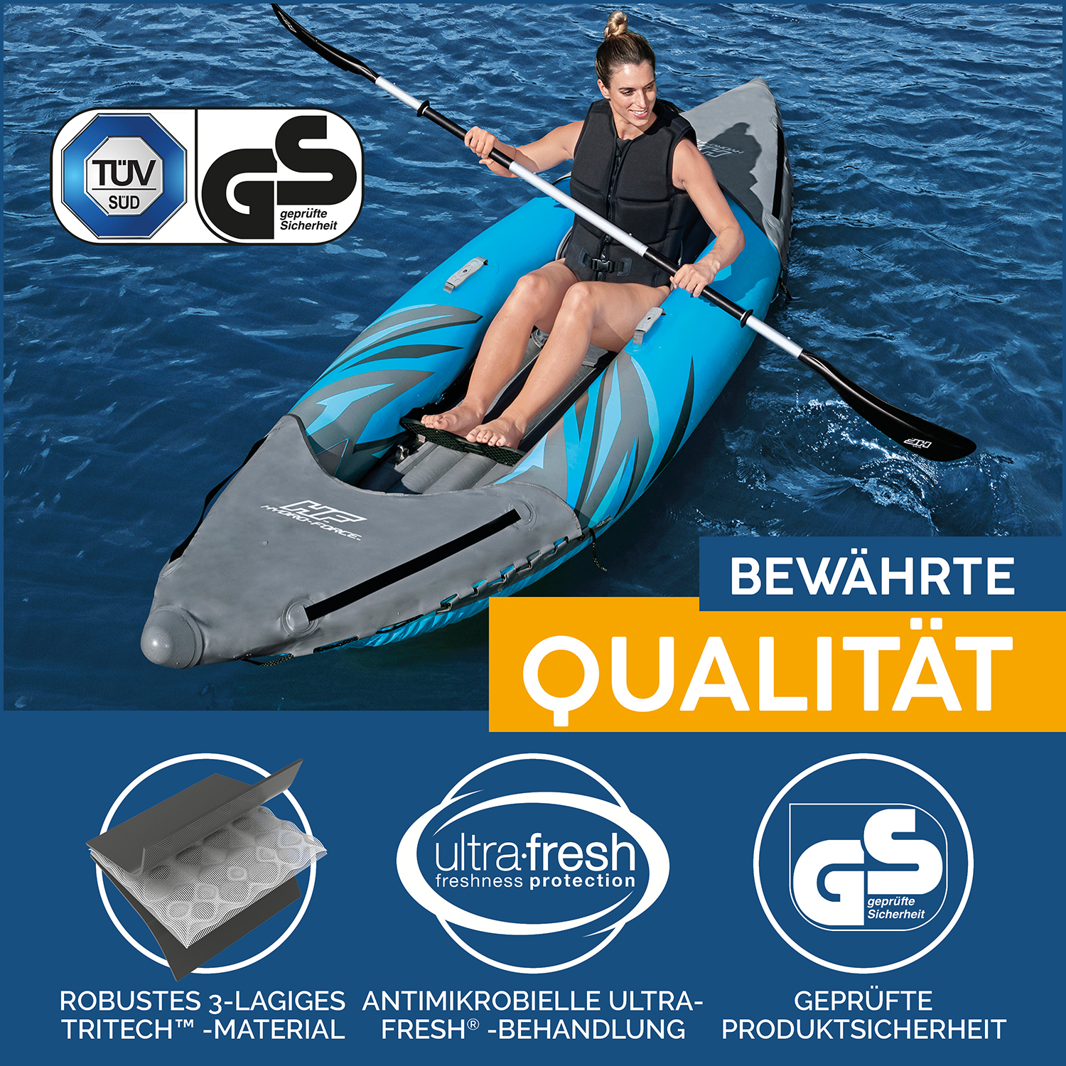 Hydro-Force™ Kajak-Set Surge Elite™ X1 312 x 93 x 40 cm Hydro-Force™ Kajak-Set Surge Elite™ X1 312 x 93 x 40 cm