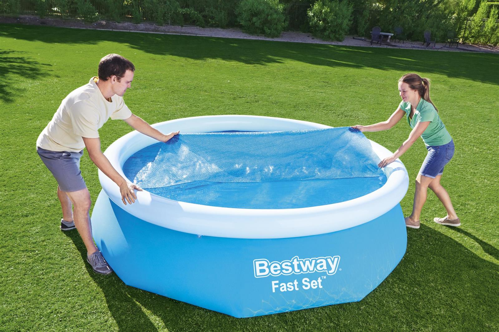 Flowclear™ PE-Solarabdeckplane Ø 289 cm, blau, rund