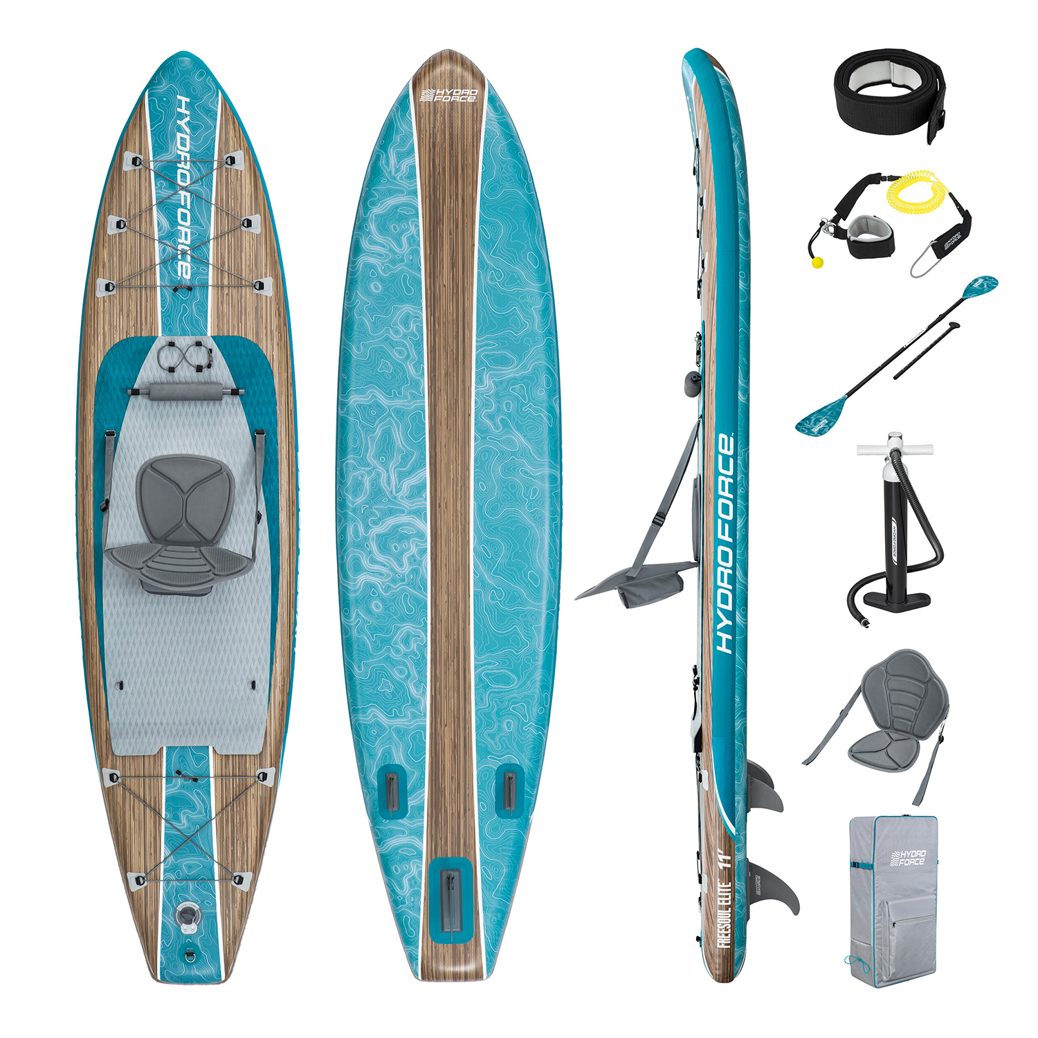 Hydro Force® SUP Allround Board-Set Freesoul Elite™ mit Sitz 335 x 84 x 15 cm