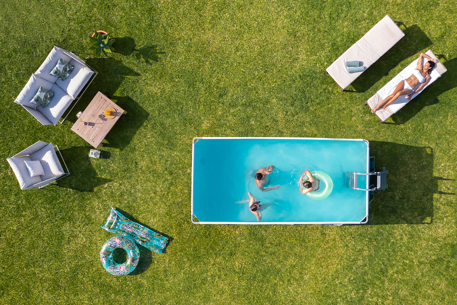 Steel Pro MAX™ Frame Pool Set mit Filterpumpe 412 x 201 x 122 cm, Marmor-Optik (Schiefergrau), eckig