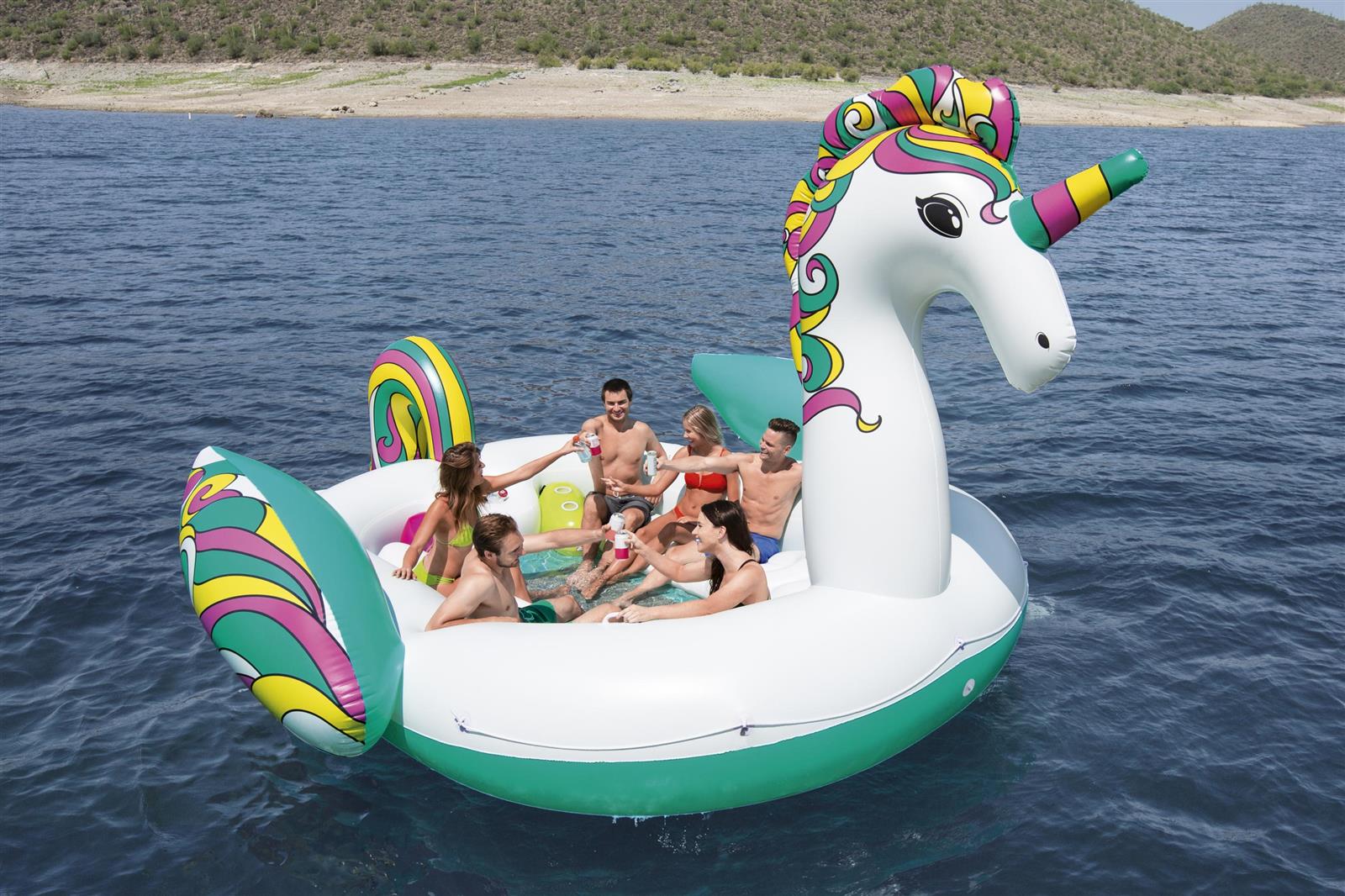 6-Personen-Badeinsel Einhorn 590 x 404 cm