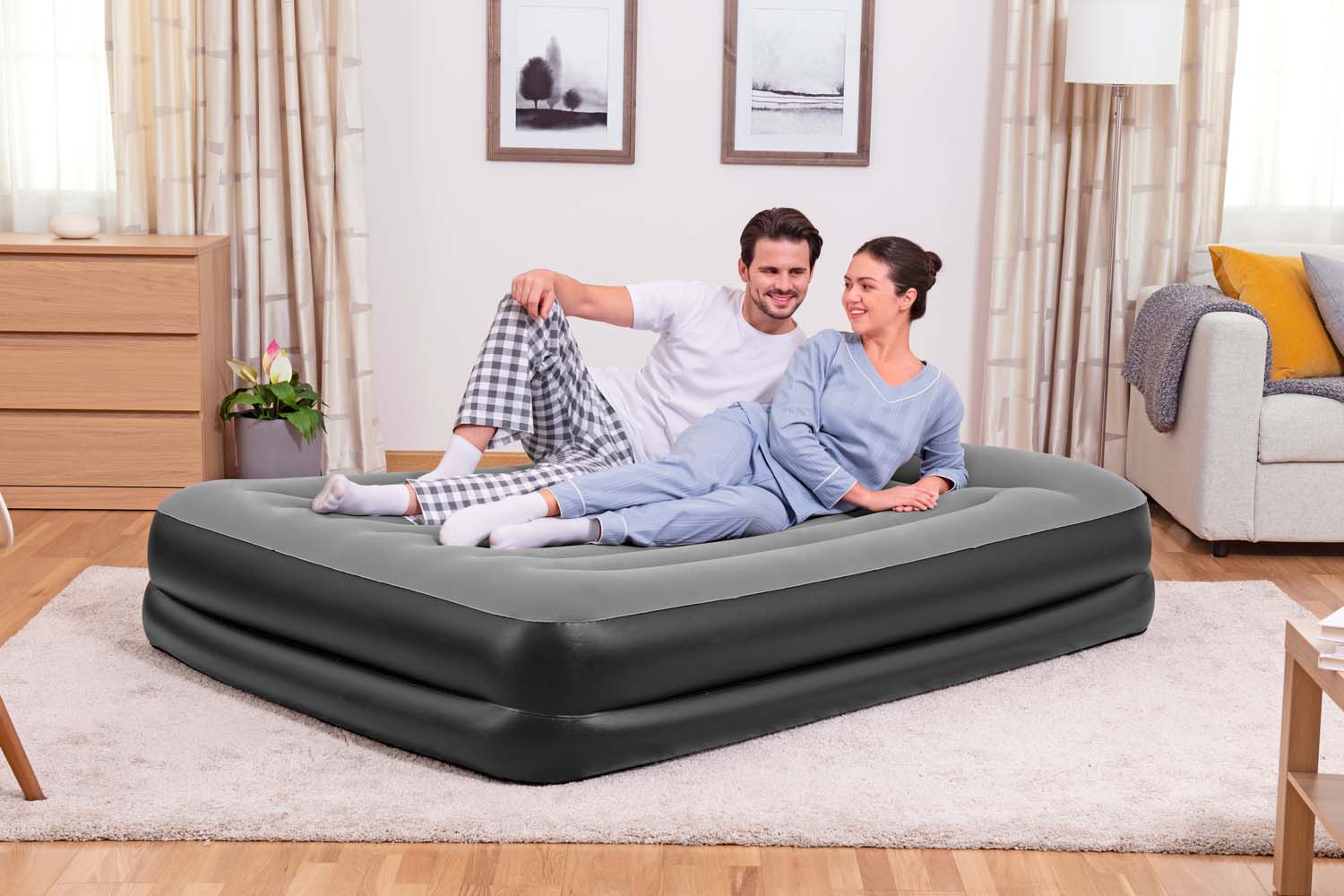 TriTech™ Doppelluftbett mit integrierter Elektropumpe 203 x 152 x 46 cm