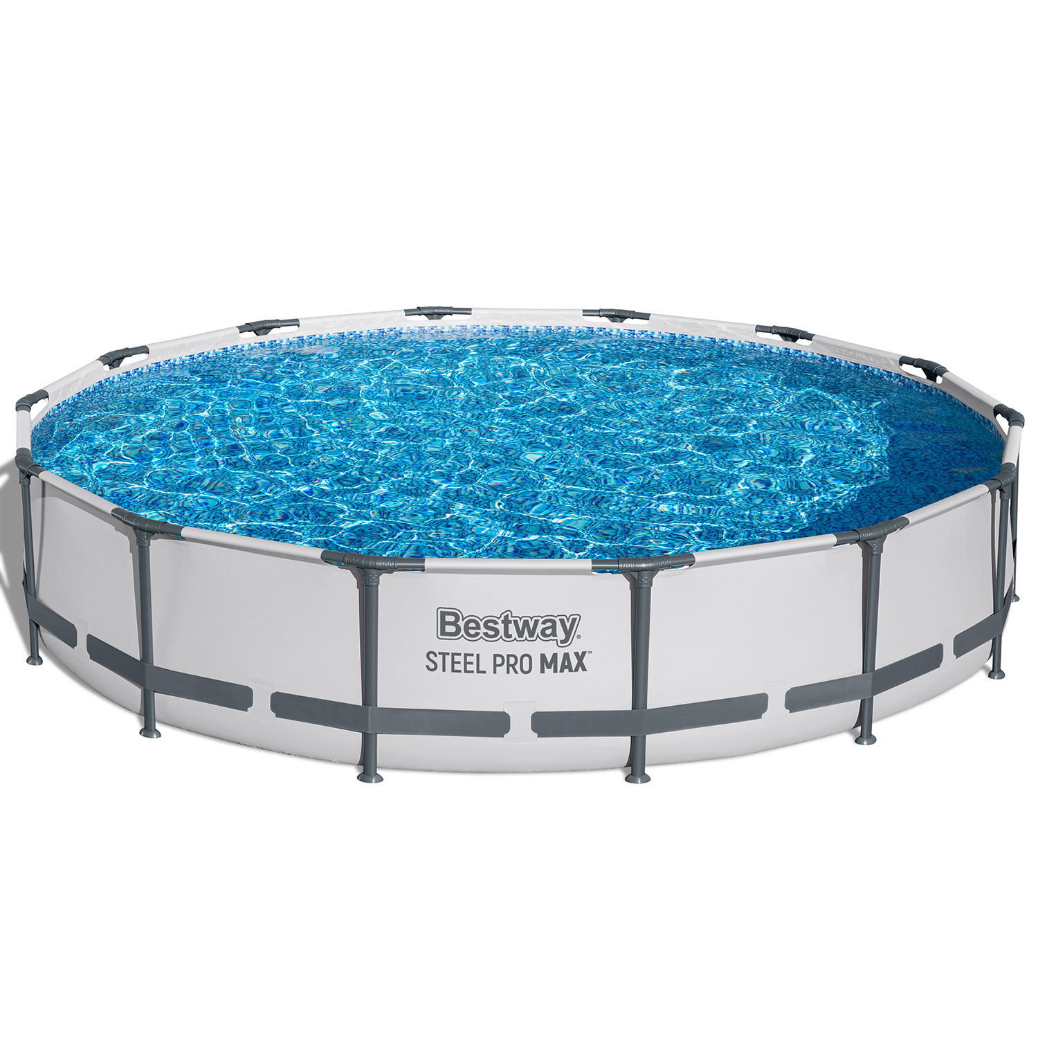 Steel Pro MAX™ Frame Pool Set mit Filterpumpe Ø 427 x 84 cm, lichtgrau, rund