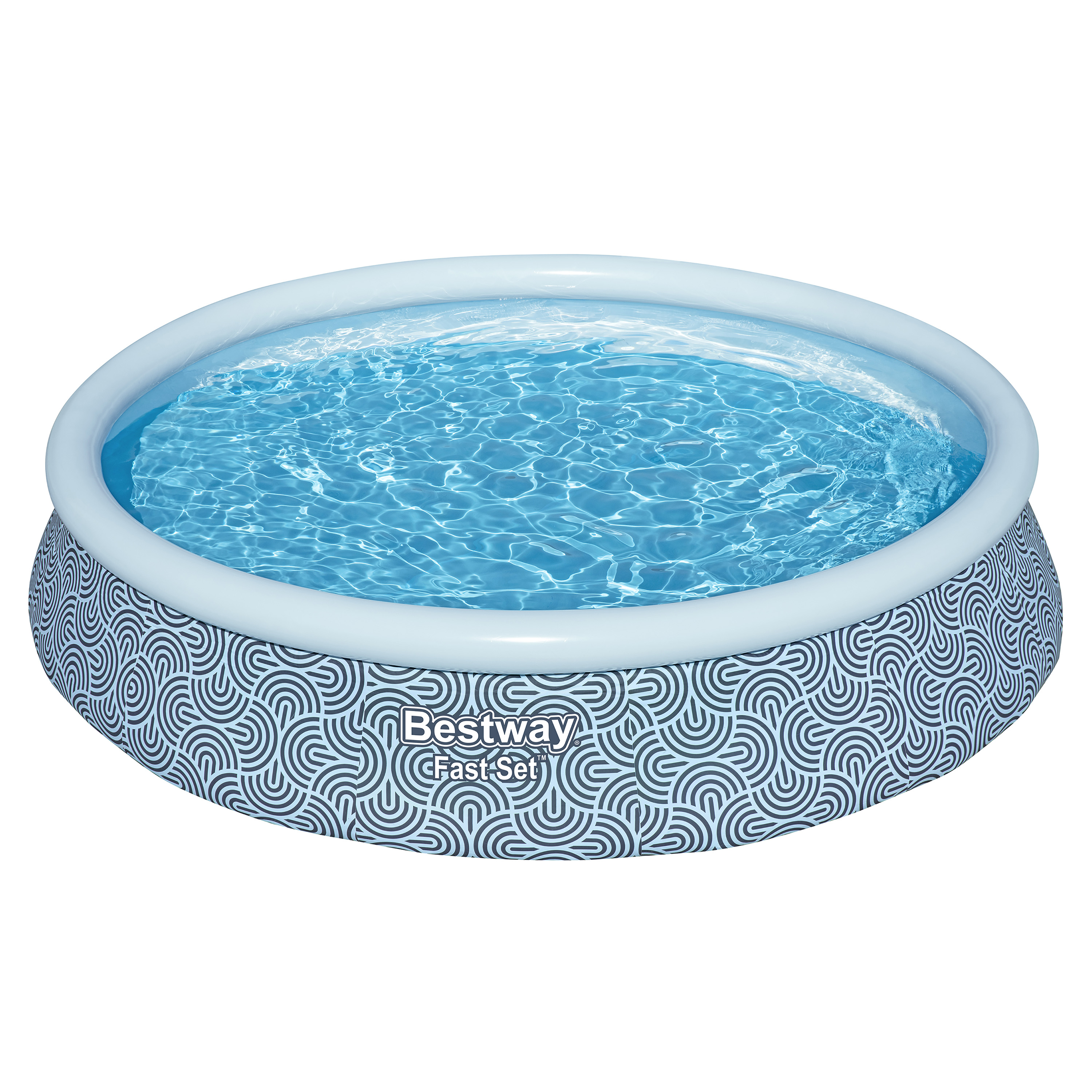 Fast Set™ Aufstellpool Set mit Filterpumpe Ø 396 x 84 cm, Grafisches Liniendesign, rund