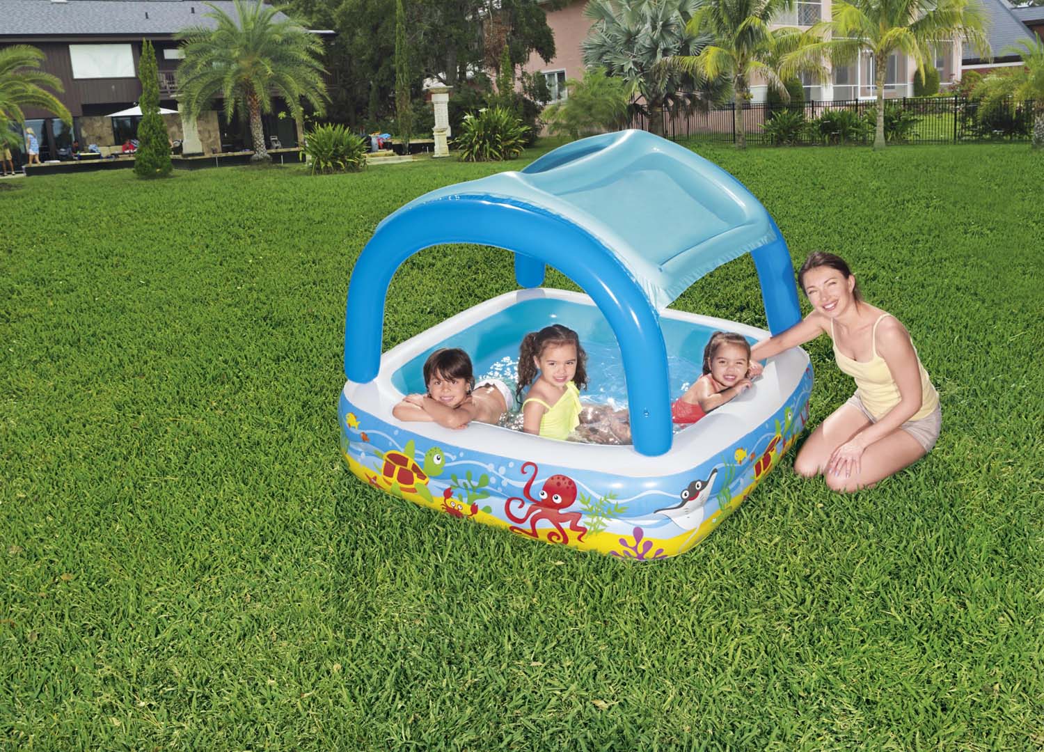 Planschbecken Beach Buddy™ mit Sonnenschutzdach 140 x 140 x 114 cm