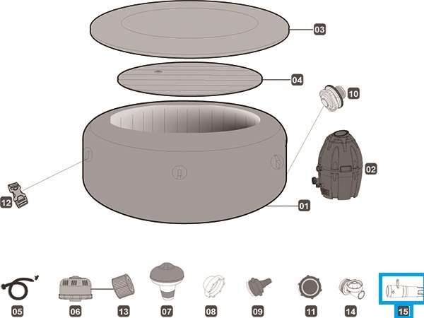 Bestway® Spare Part Deflation adapter for LAY-Z-SPA® whirlpools (except DropStitch™)