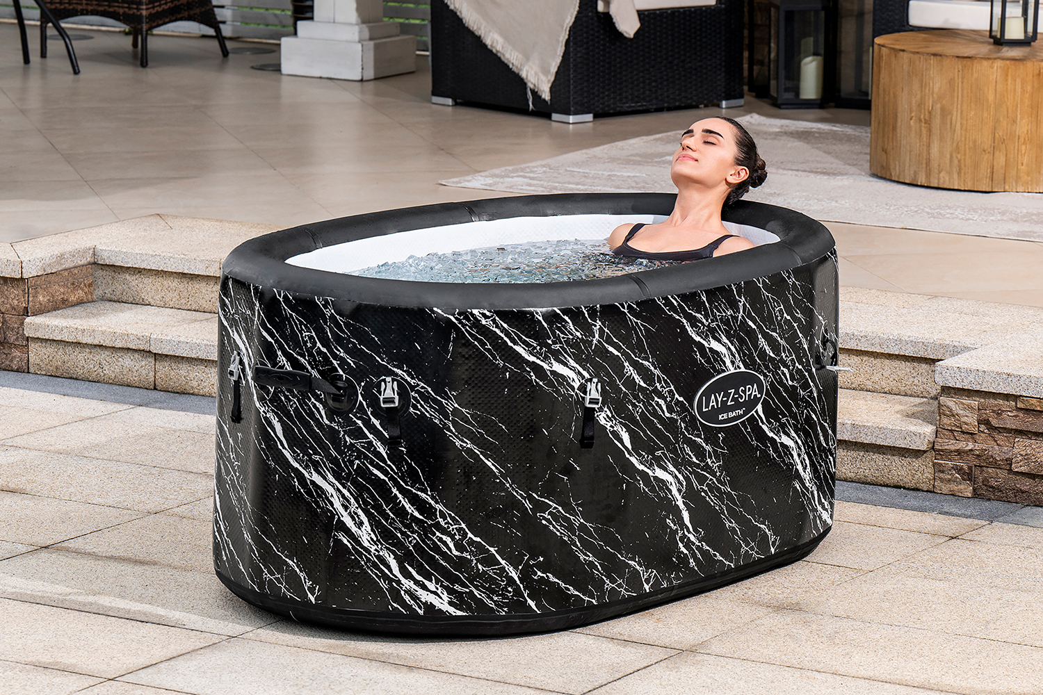 LAY-Z-SPA® FortiFiber™ Eisbad Glacial Dip™ mit Filterpumpe 152 x 92 x 69 cm