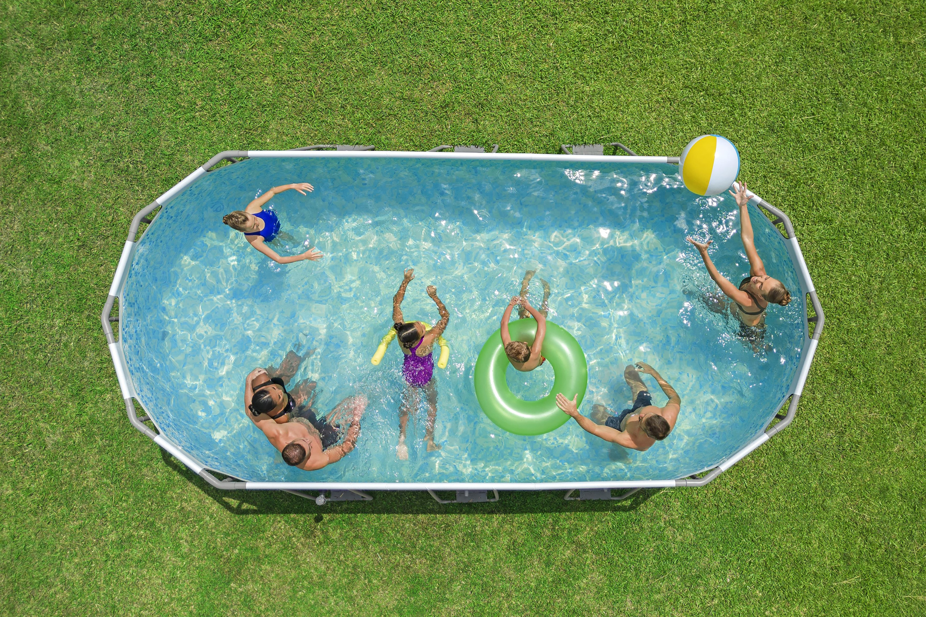 Steel Pro MAX™ Frame Pool Komplett Set mit Filterpumpe 549 x 274 x 122 cm, grau, oval
