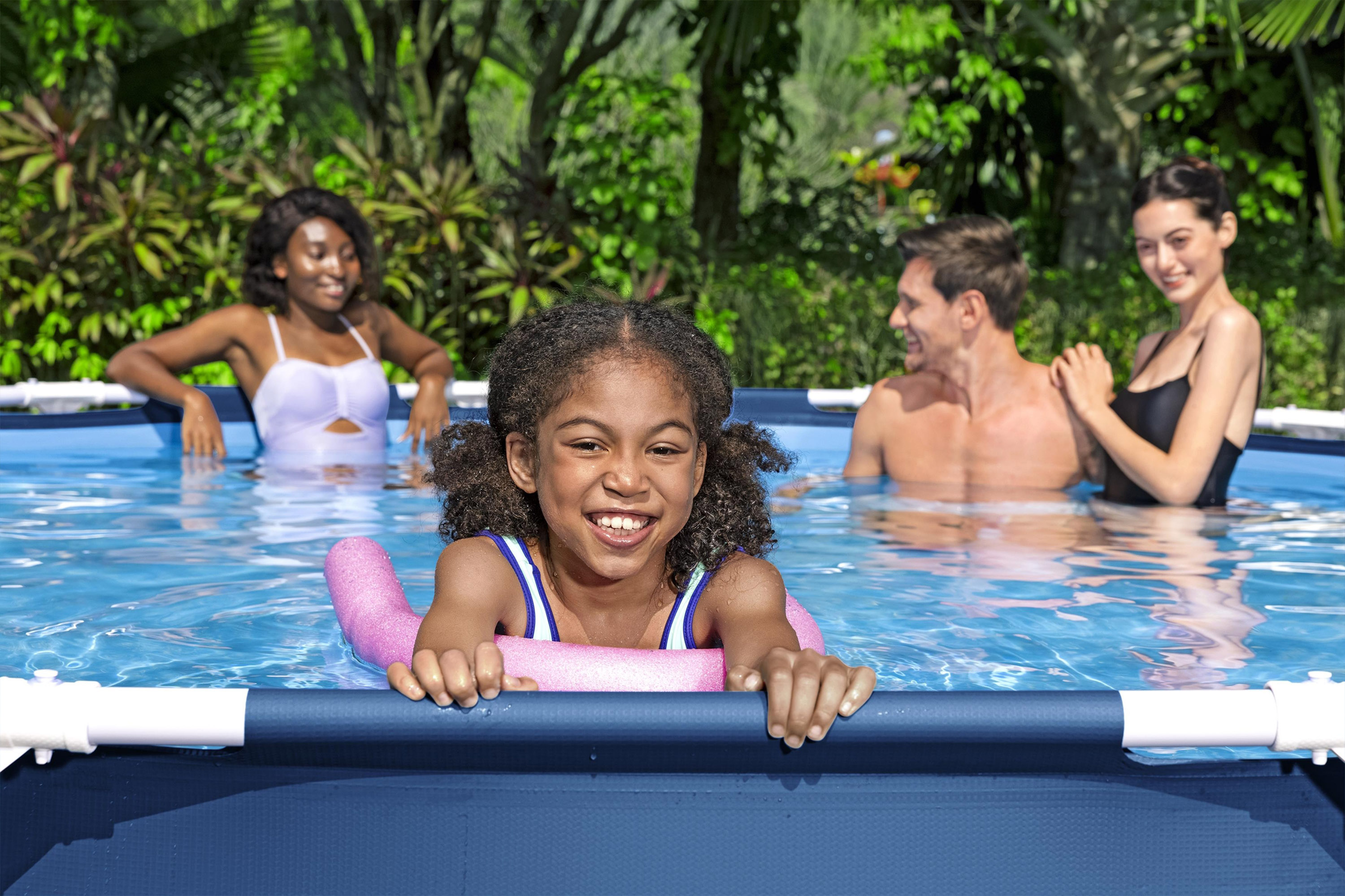 Steel Pro® Frame Pool Set mit Filterpumpe Ø 366 x 76 cm, dunkelblau, rund