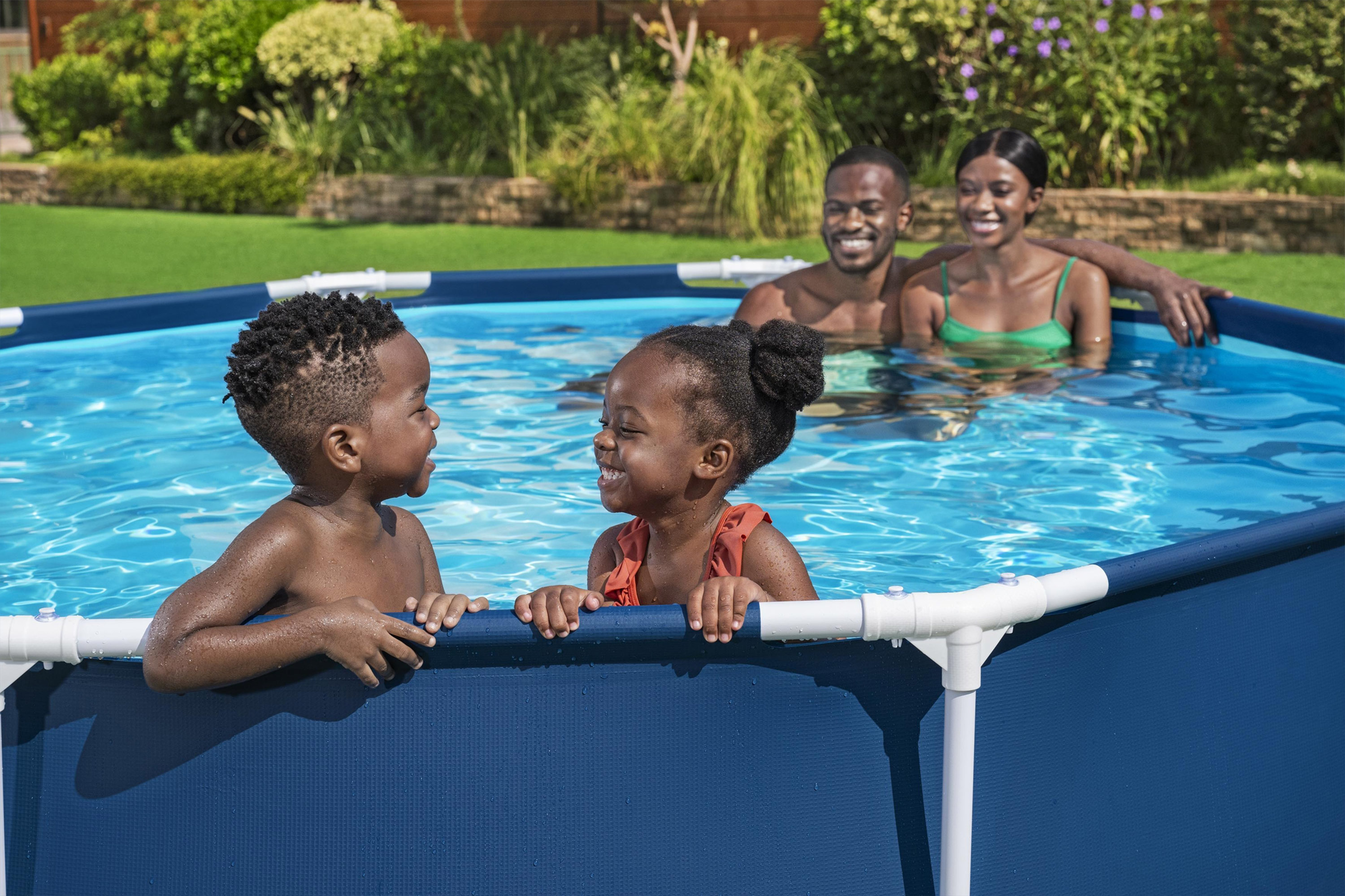 Steel Pro™ Frame Pool Set mit Filterpumpe Ø 305 x 76 cm, dunkelblau, rund