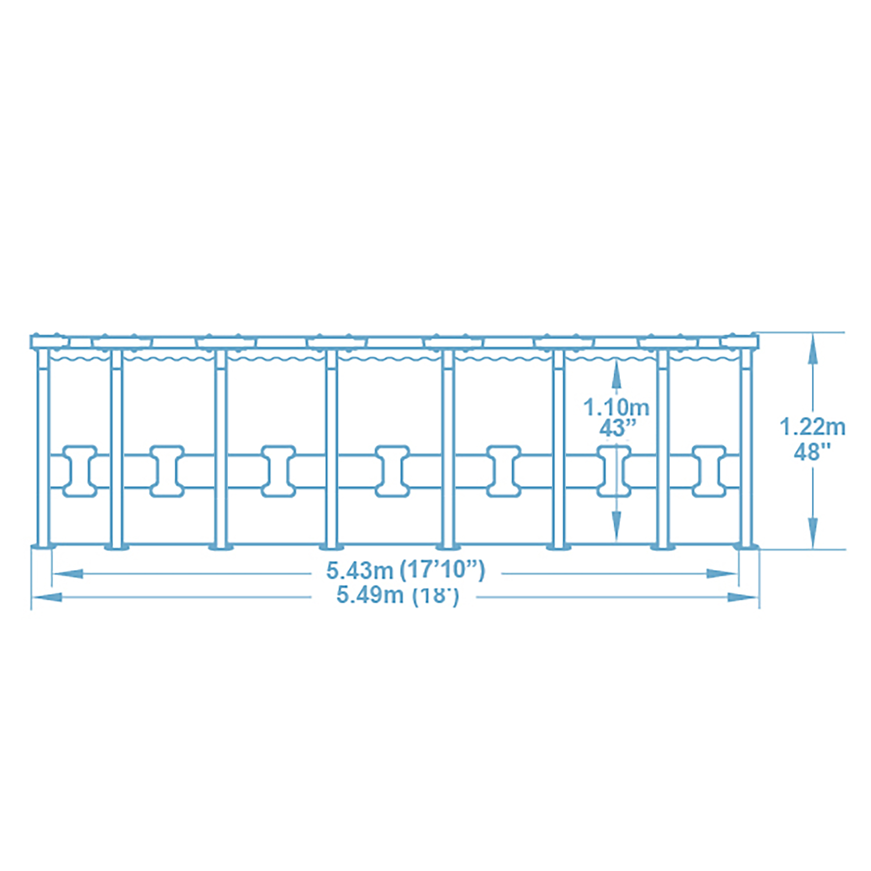 Steel Pro MAX™ Solo Pool ohne Zubehör Ø 549 x 122 cm, Steinwand-Optik (Cremegrau), rund