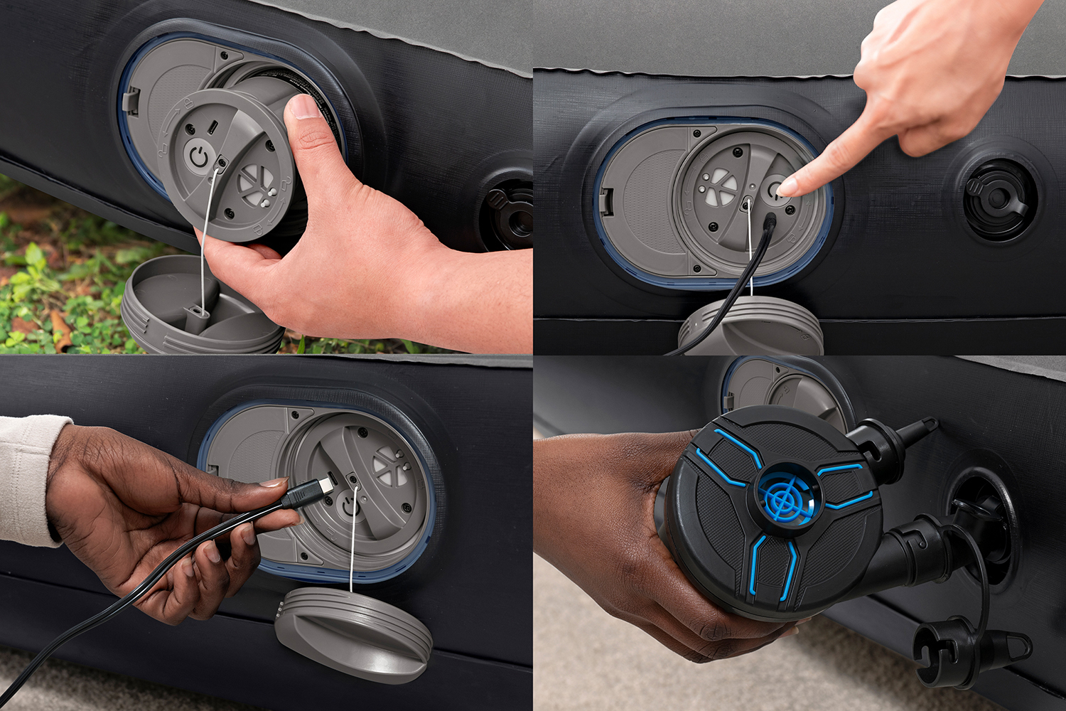 TriTech® Doppelluftbett mit USB-Elektropumpe 203 x 152 x 30 cm TriTech® Doppelluftbett mit USB-Elektropumpe 203 x 152 x 30 cm