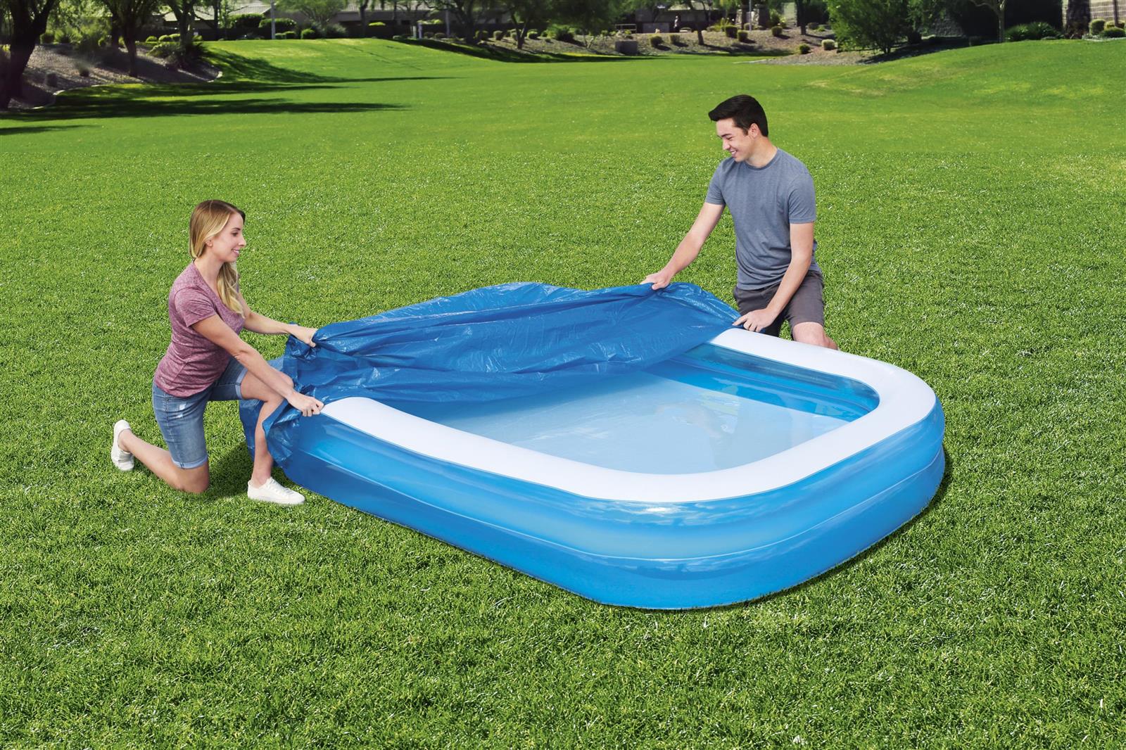 PE-Abdeckplane passend für 262 x 175 cm cm Family Pools, blau, eckig