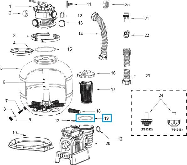 Bestway® Spare Part Strainer gasket for Flowclear™ sand filter unit (exept 2.006 / 3.028 l/h)