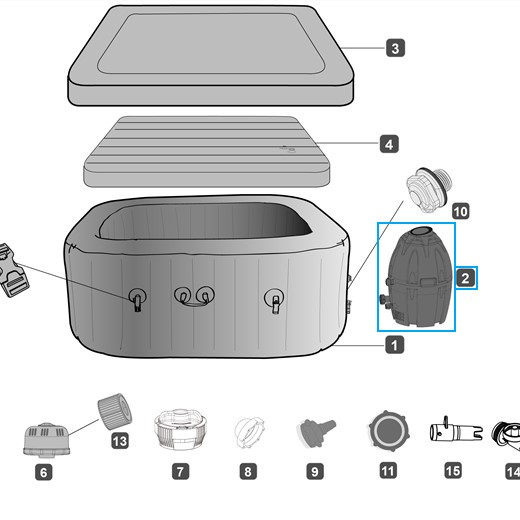 Bestway® Spare Part Spa pump (grey)