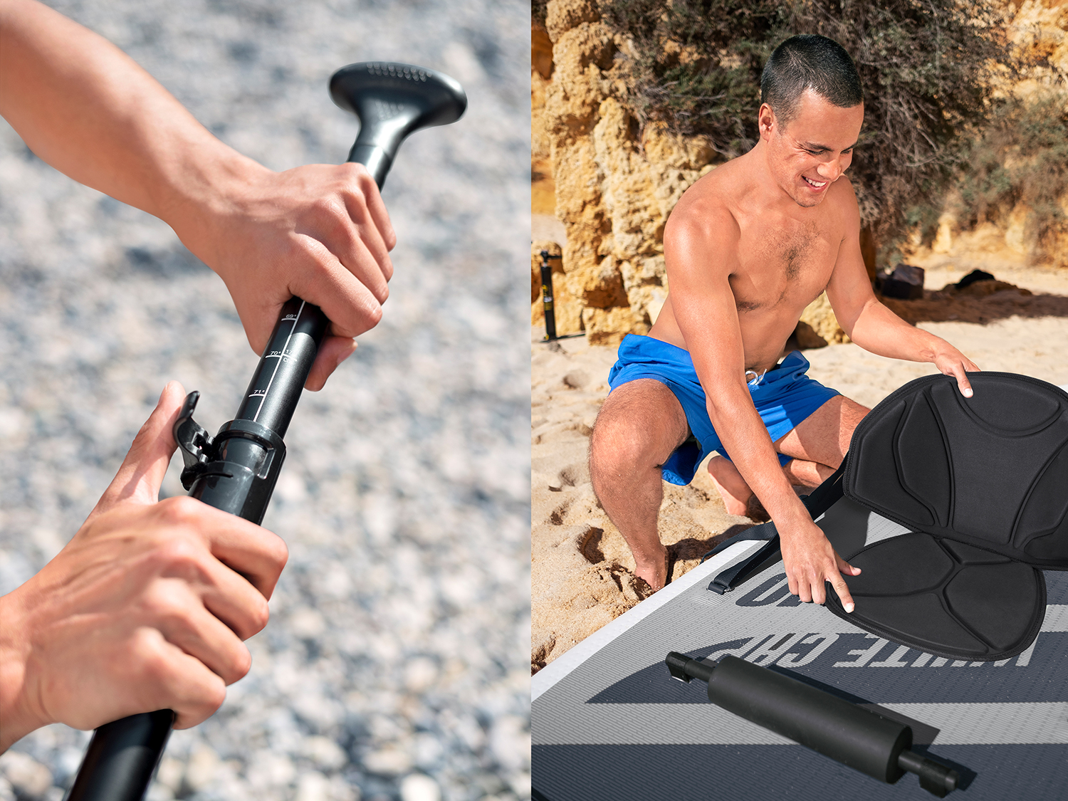 Hydro-Force™ SUP Allround Board Set White Cap mit Sitz 305 x 84 x 12 cm Hydro-Force™ SUP Allround Board Set White Cap mit Sitz 305 x 84 x 12 cm