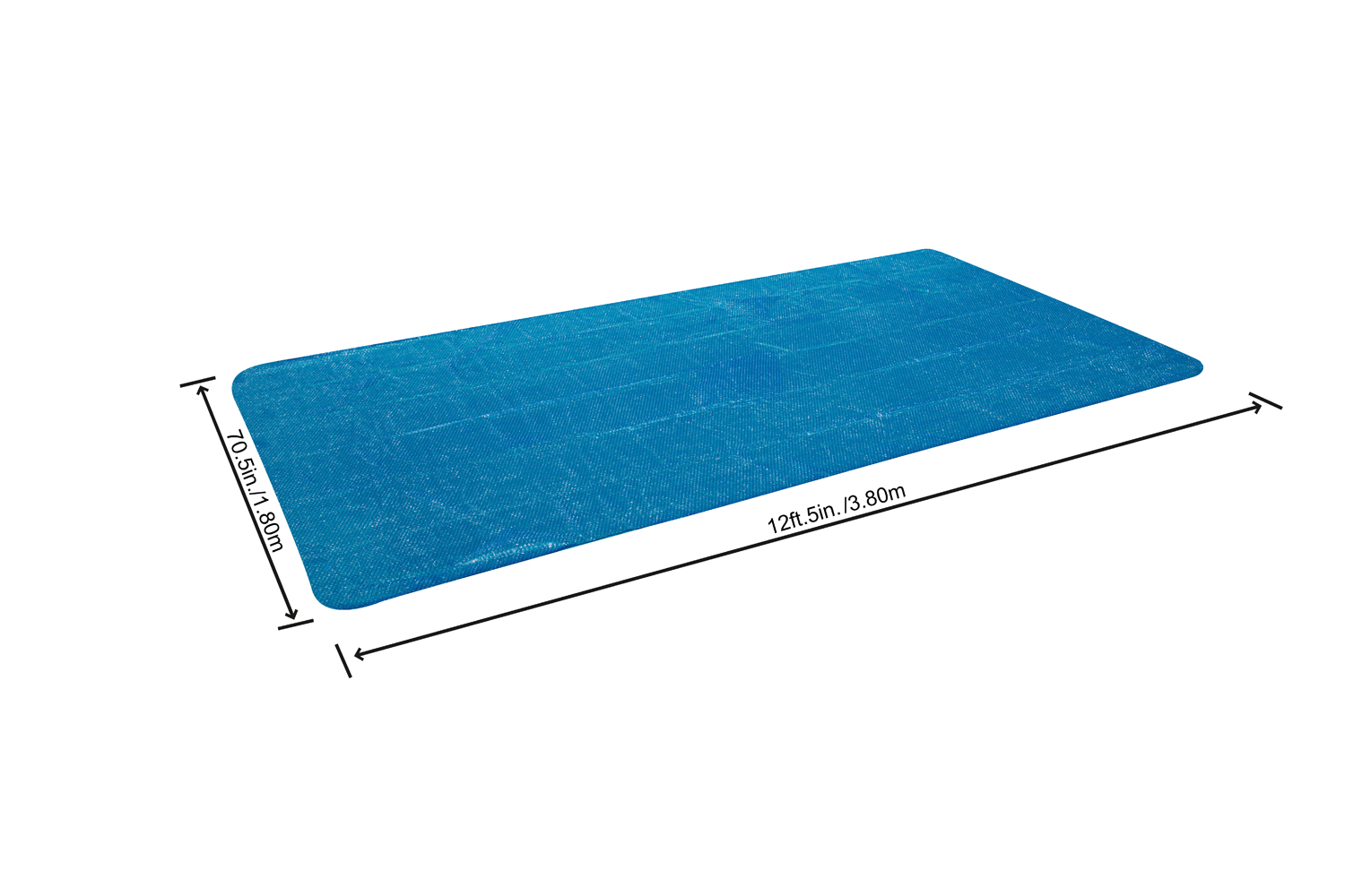 PE-Solarabdeckplane 380 x 180 cm, blau, eckig