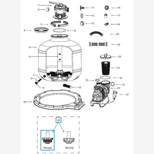Bestway® Spare Part pool outlet strainer (grey / Ø 32 mm) for pools Bestway® Spare Part pool outlet strainer (grey / Ø 32 mm) for pools