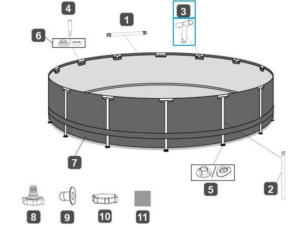 Bestway® Spare Part T-connector (grey/frameLink System™) for Steel Pro MAX™ pool Ø 305x76/366x100 cm Bestway® Spare Part T-connector (grey/frameLink System™) for Steel Pro MAX™ pool Ø 305x76/366x100 cm