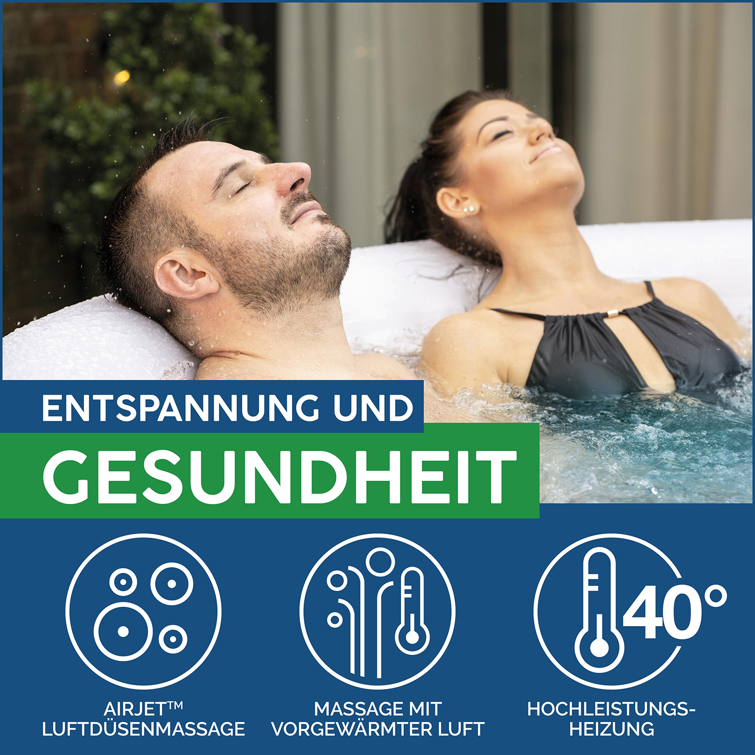 LAY-Z-SPA® Whirlpool Miami AirJet™ Ø 180 x 66 cm, rund