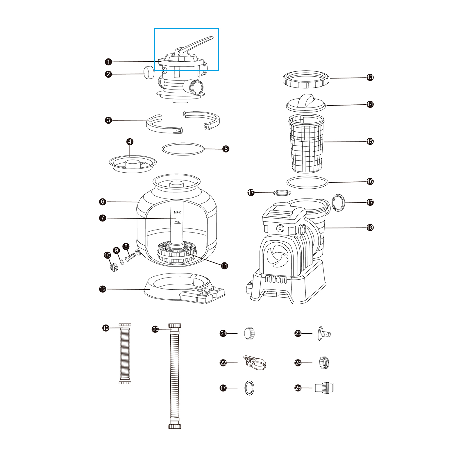 Bestway® Ersatzteil-Set Dichtungsringe (2 Stück) für Regelventil von ausgewählten Sandfilteranlagen