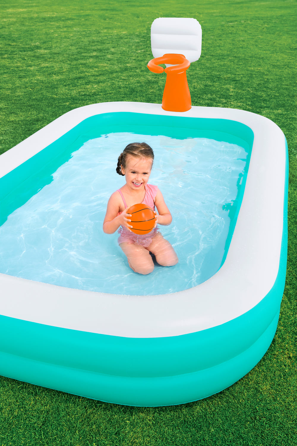 Family Pool Dunk N' Splash™ mit Basketballkörben 251 x 168 x 102 cm