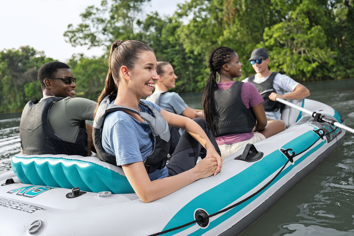 Hydro-Force™ Schlauchboot Komplett-Set Adventure Elite™ X5 364 x 166 x 45 cm