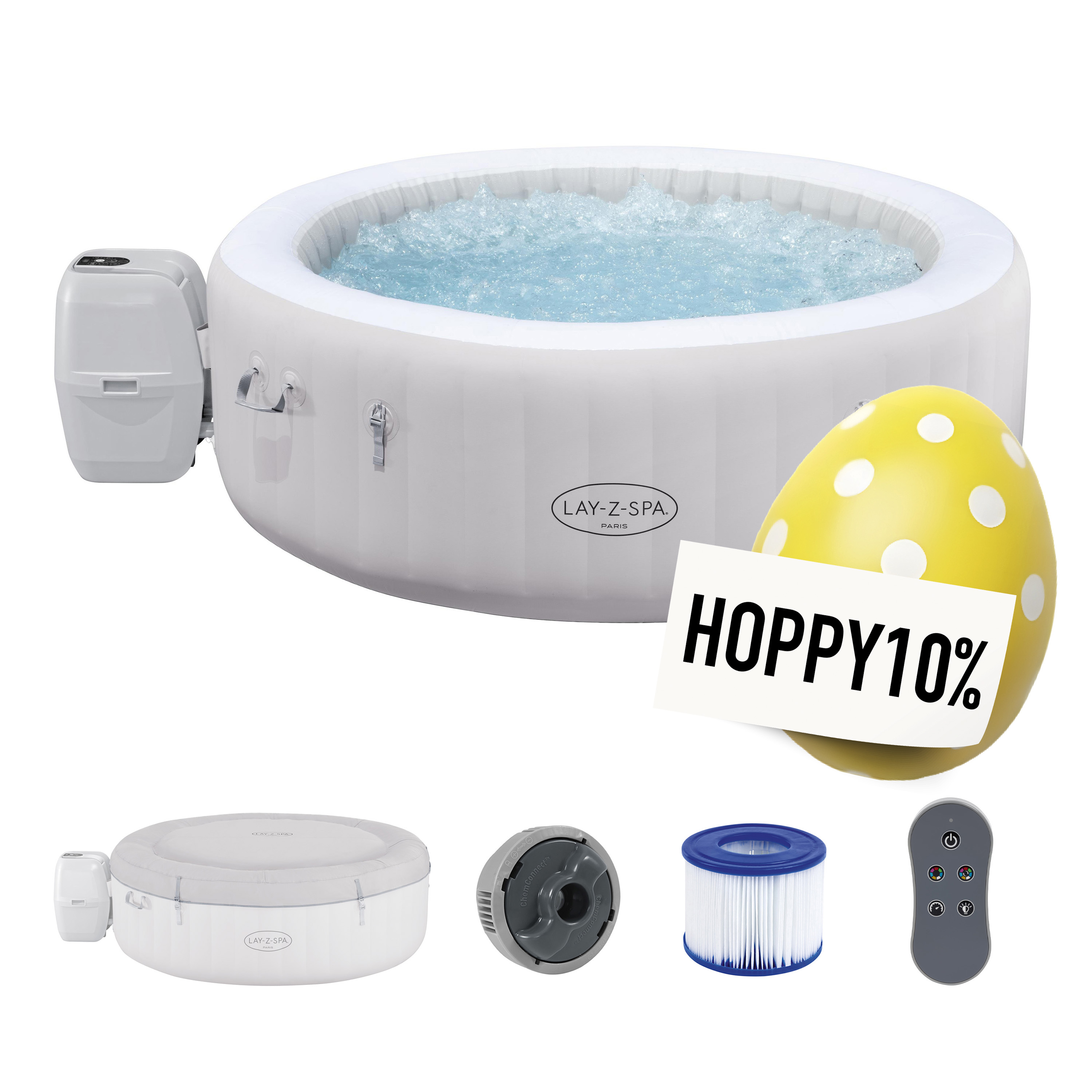 LAY-Z-SPA® LED Whirlpool Paris AirJet™ Ø 196 x 66 cm, rund