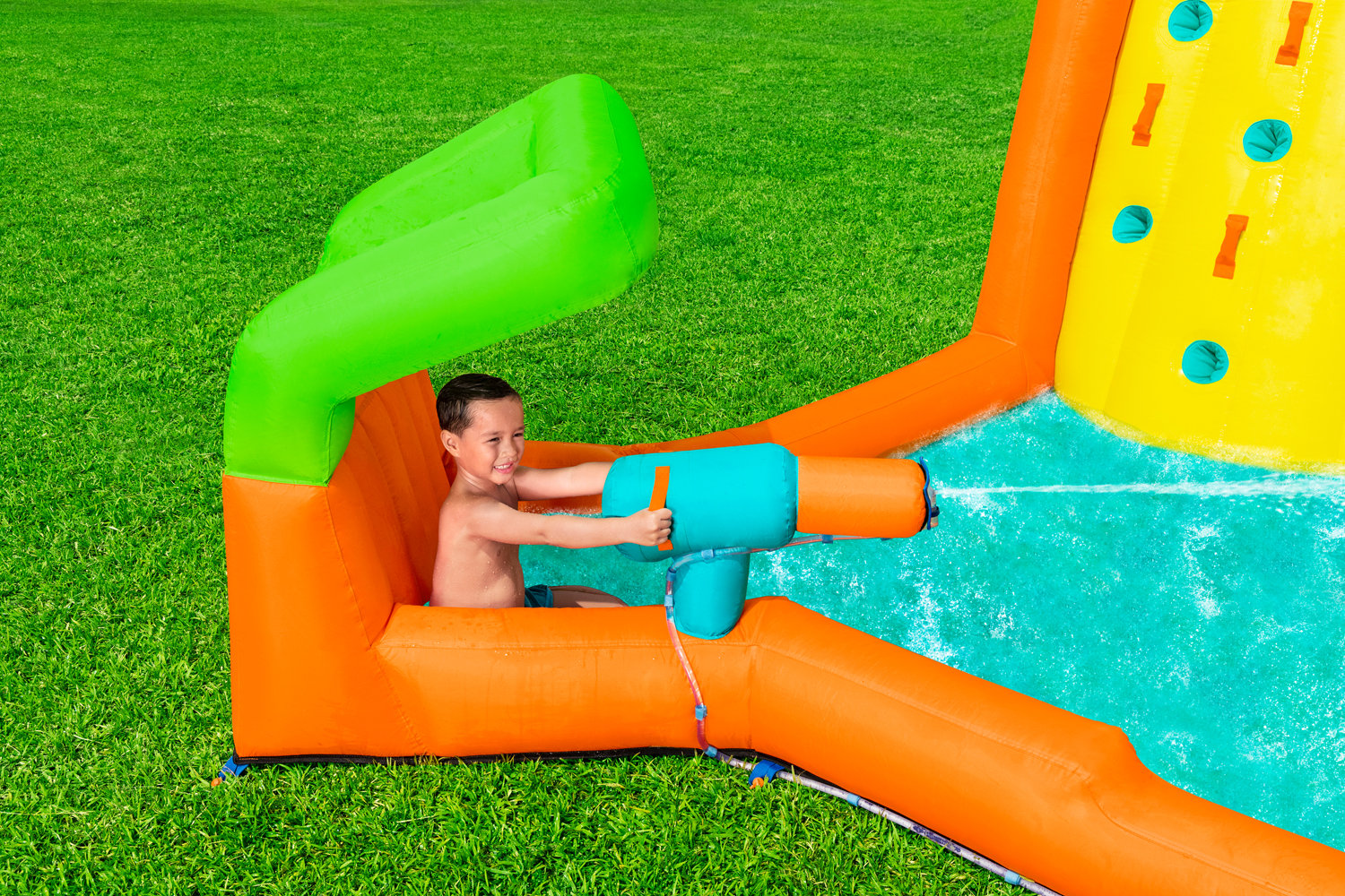 H2OGO!® Mega-Wasserpark mit Dauergebläse Canopy Cover™ 426 x 369 x 264 cm