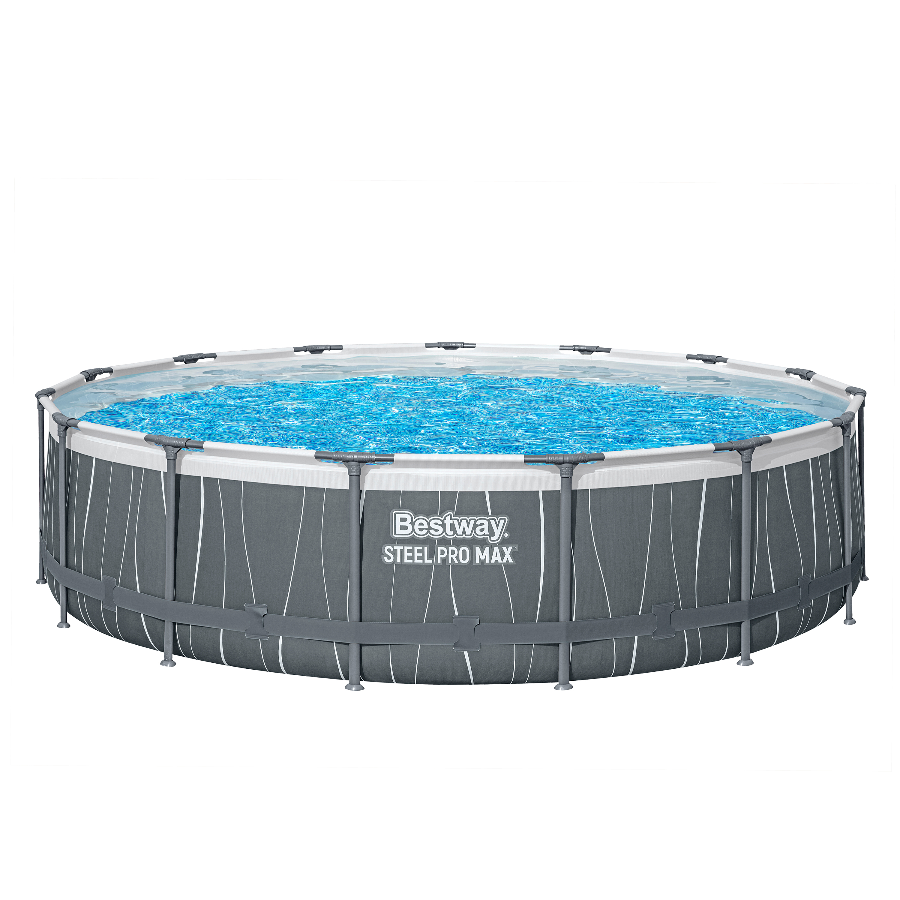 Steel Pro MAX™ Solo Pool ohne Zubehör Ø 457 x 107 cm, LED-Design, rund