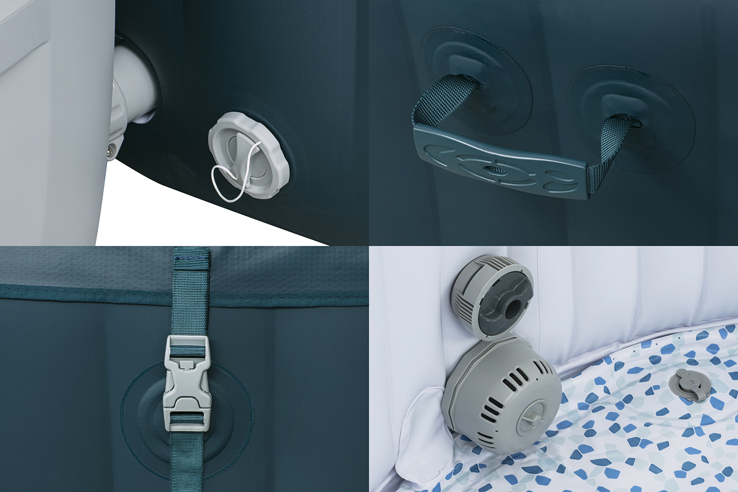 LAY-Z-SPA® Energiespar-Whirlpool Miami AirJet™ für 6 Personen Ø 196 x 66 cm, Dunkelgrün