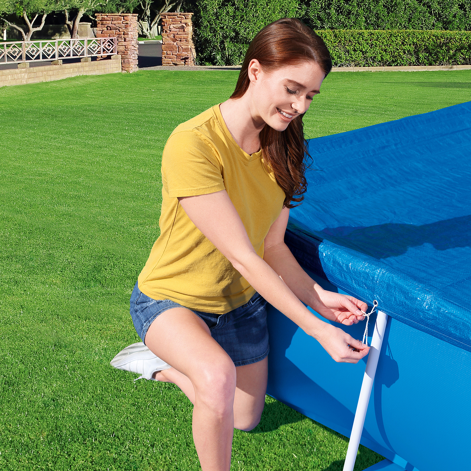 PE Abdeckplane 410 x 226 cm, blau, eckig