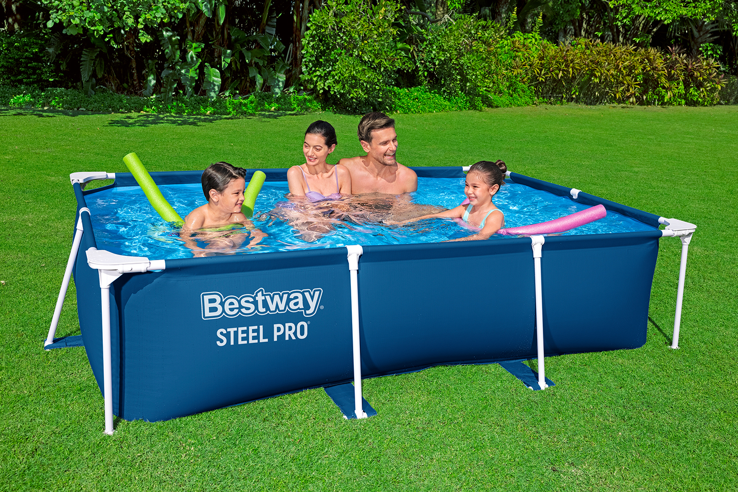 Steel Pro™ Frame Pool ohne Pumpe 259 x 170 x 61 cm, dunkelblau, eckig