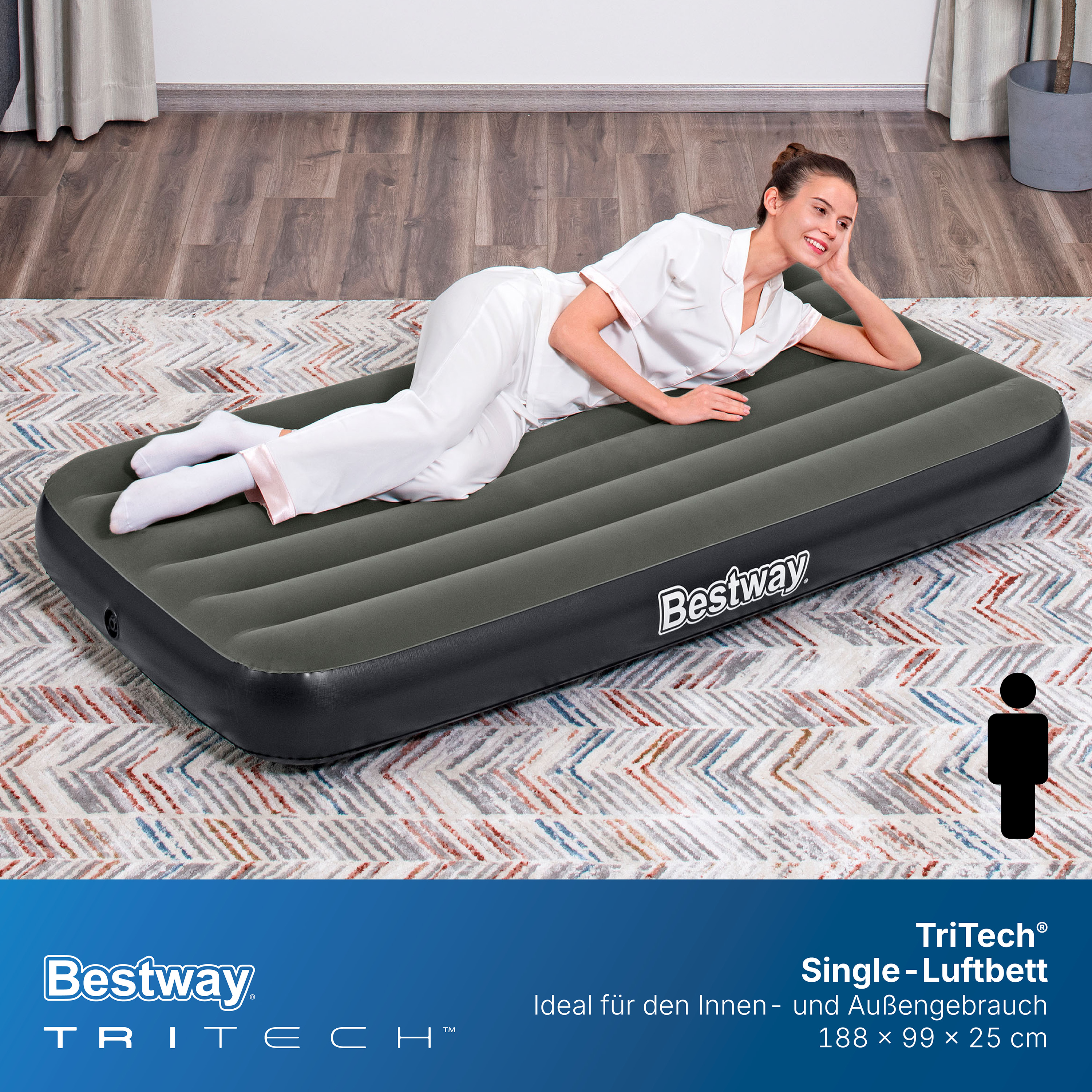 TriTech® Single-Luftbett 188 x 99 x 25 cm