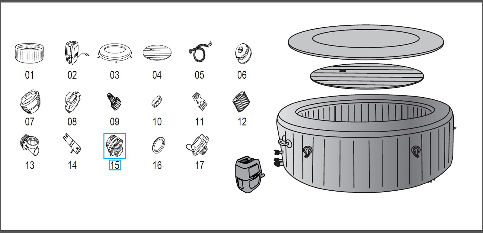 Bestway® Spare Part Top debris screen for LAY-Z-SPA® whirlpools (from 2021)
