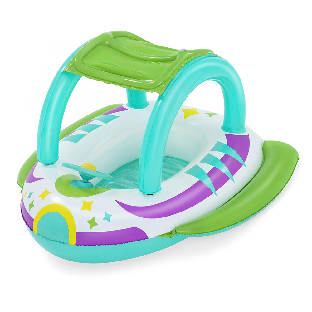 Space Splash™ Kinder Schlauchboot Raumschiff mit Sonnenschutzdach 107 x 112 cm