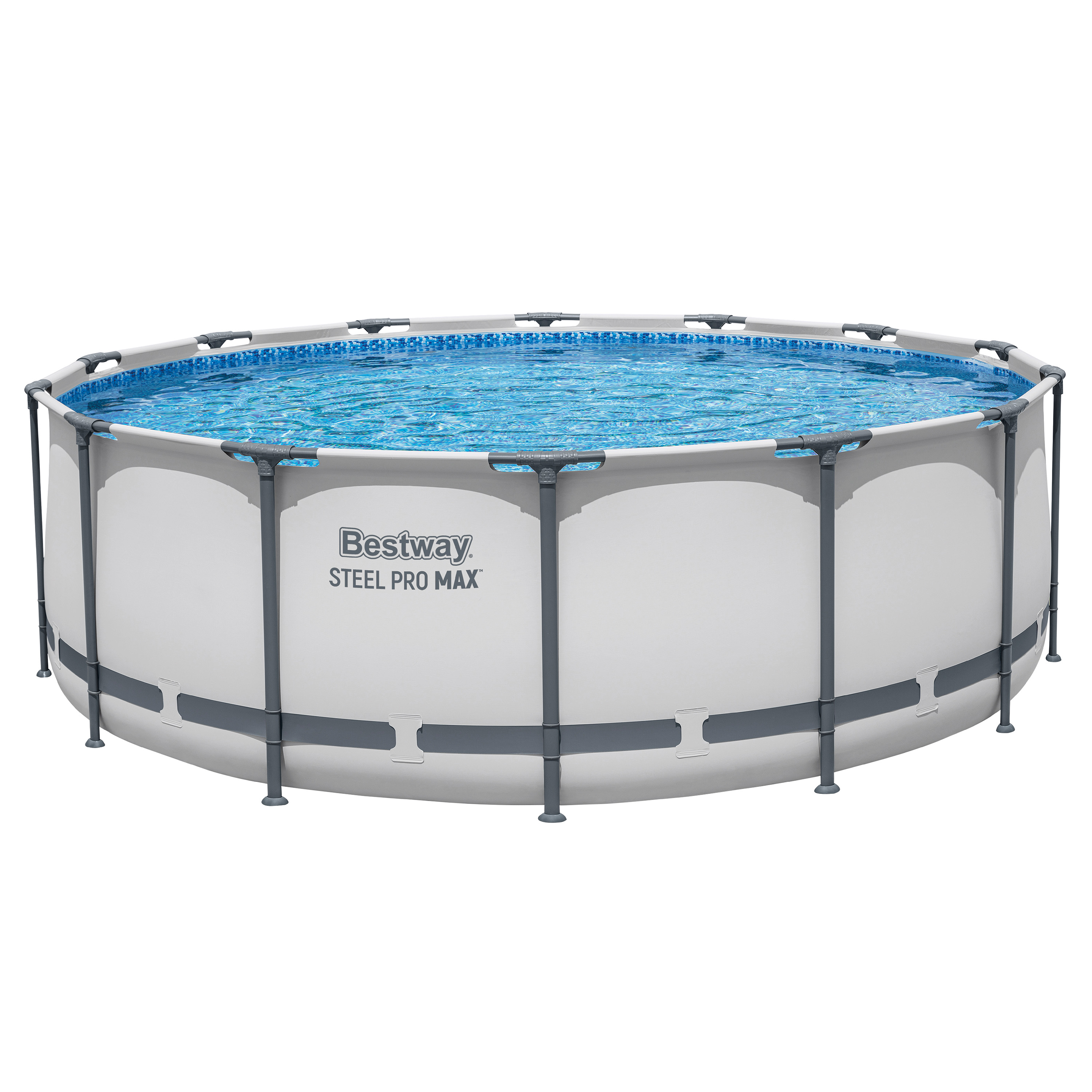 Steel Pro MAX™ Solo Pool ohne Zubehör Ø 427 x 122 cm, lichtgrau, rund