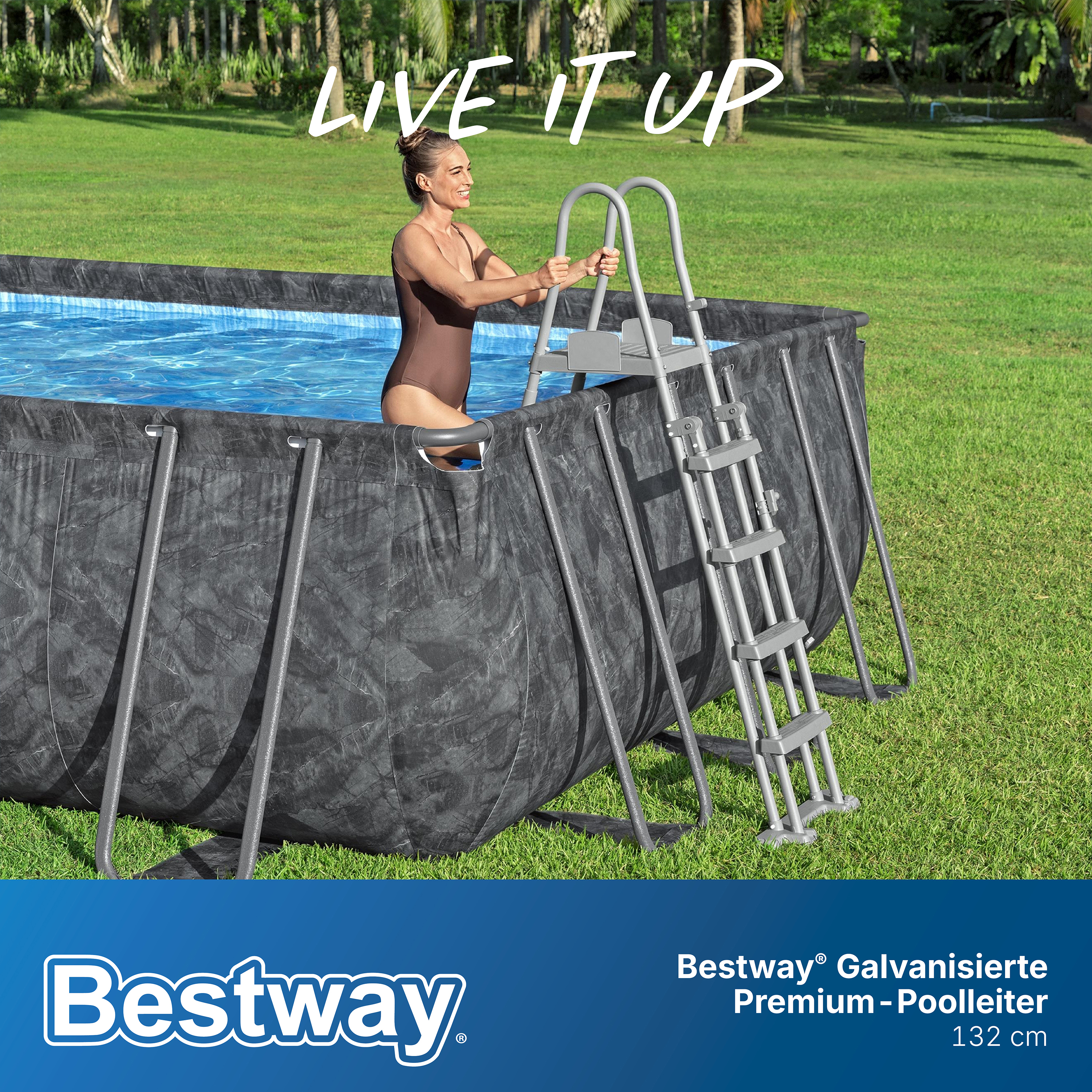 Bestway® Galvanisierte Premium-Poolleiter 132 cm Bestway® Galvanisierte Premium-Poolleiter 132 cm